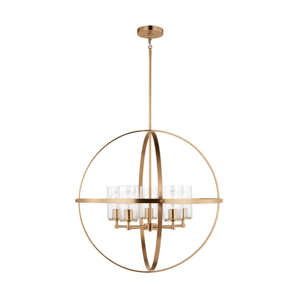 Generation Lighting 5-Light Alturas Contemporary Chandelier in Satin Brass (Model 3124675-848) | Modern Ceiling Light Fixture for Dining Room, Living Room, Foyer & Bedroom Decor | Perfect for Home Lighting, Interior Design & Room Makeover