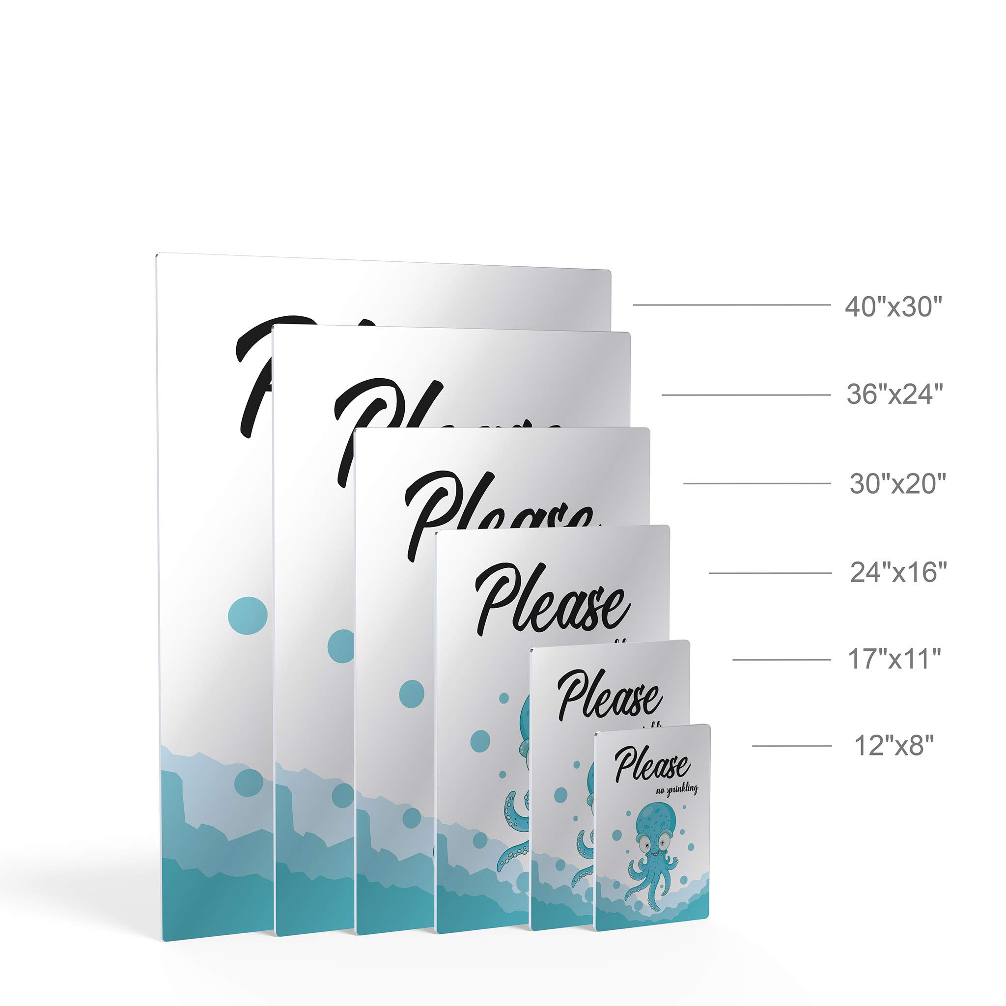 Funny Kids Bathroom Sign - 'Please No Sprinkles' Quote Metal Print Wall Art | Bathroom Decor, Home Decoration | Ready to Hang 40x30 | Made in USA | Perfect for Kids' Bathrooms, Playrooms & Humorous Home Decor