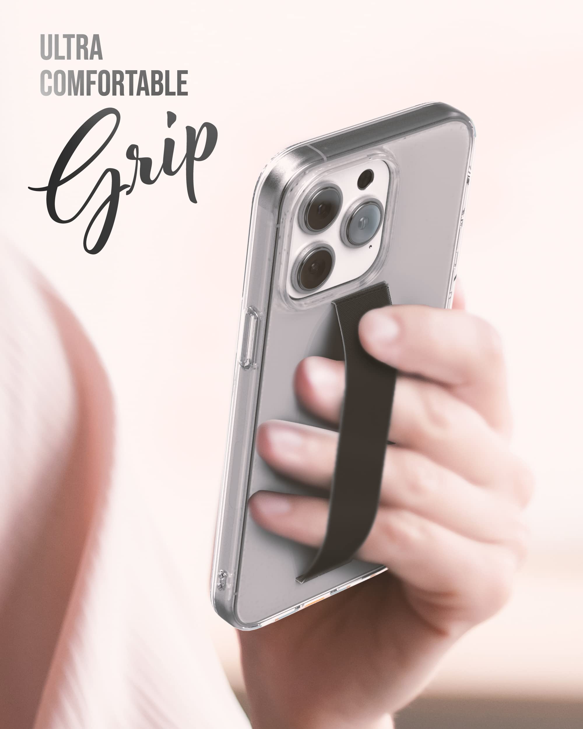 Premium Finger Loop Phone Case for iPhone 14 Pro Max - Shockproof Protective Cover with Hand Strap & Included Screen Protector - Crystal Clear Design for Secure Grip During Workouts, Commuting & Outdoor Activities