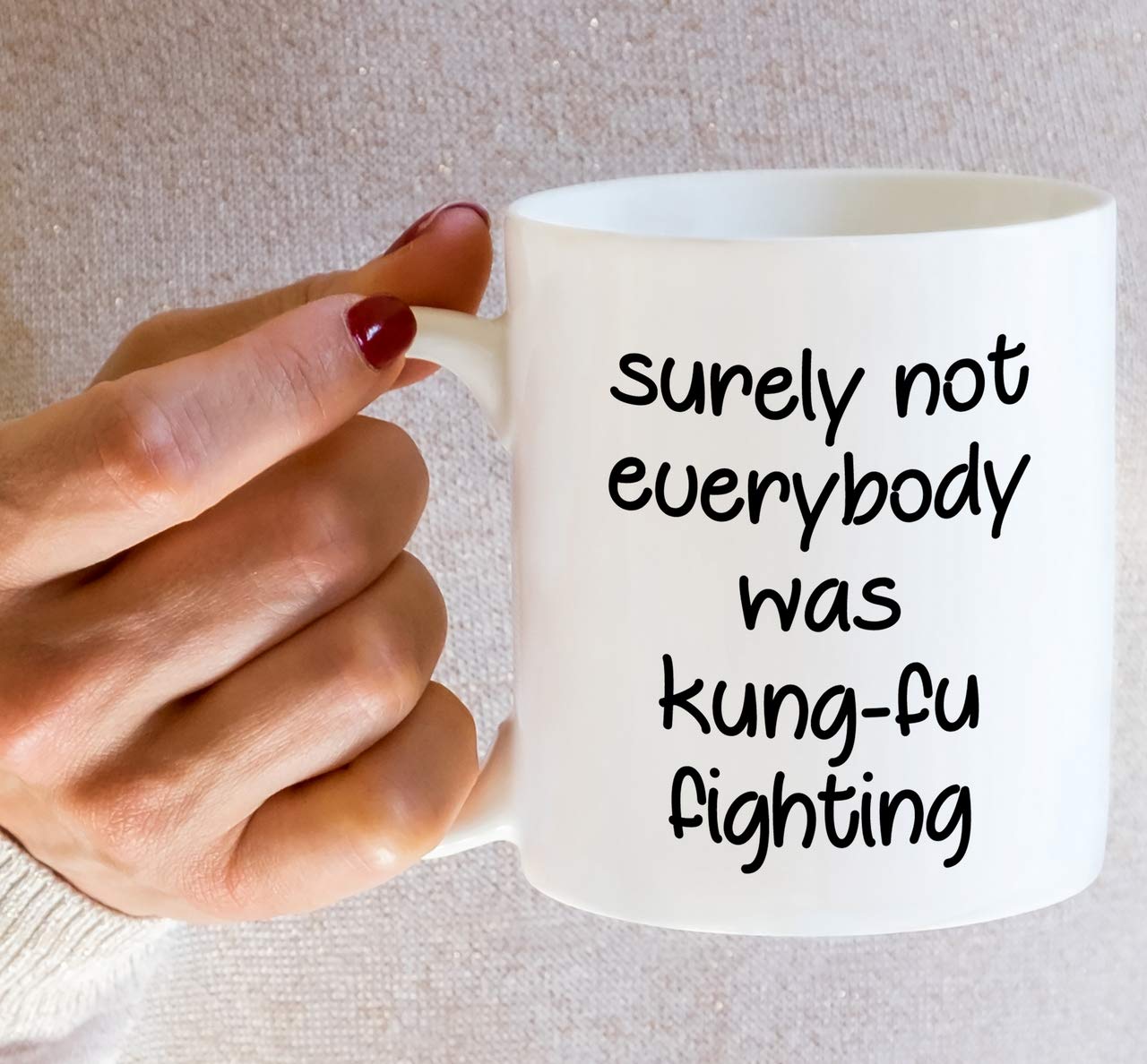 Retreez 11oz Funny Kung-Fu Fighting Sarcastic Coffee Mug - Ceramic Cup with Humorous Quote - Perfect Gift for Friends, Coworkers, Birthday (Him/Her) - Great for Office, Home & Gag Gifts