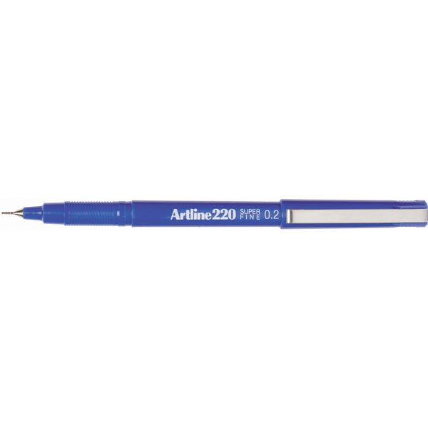 Artline 220 Fineliner Pen 0.2mm Ultra Fine Tip - Pack of 12 Blue Ink Pens for Sketching, Drawing & Note Taking - Perfect for Artists, Students & Office Use