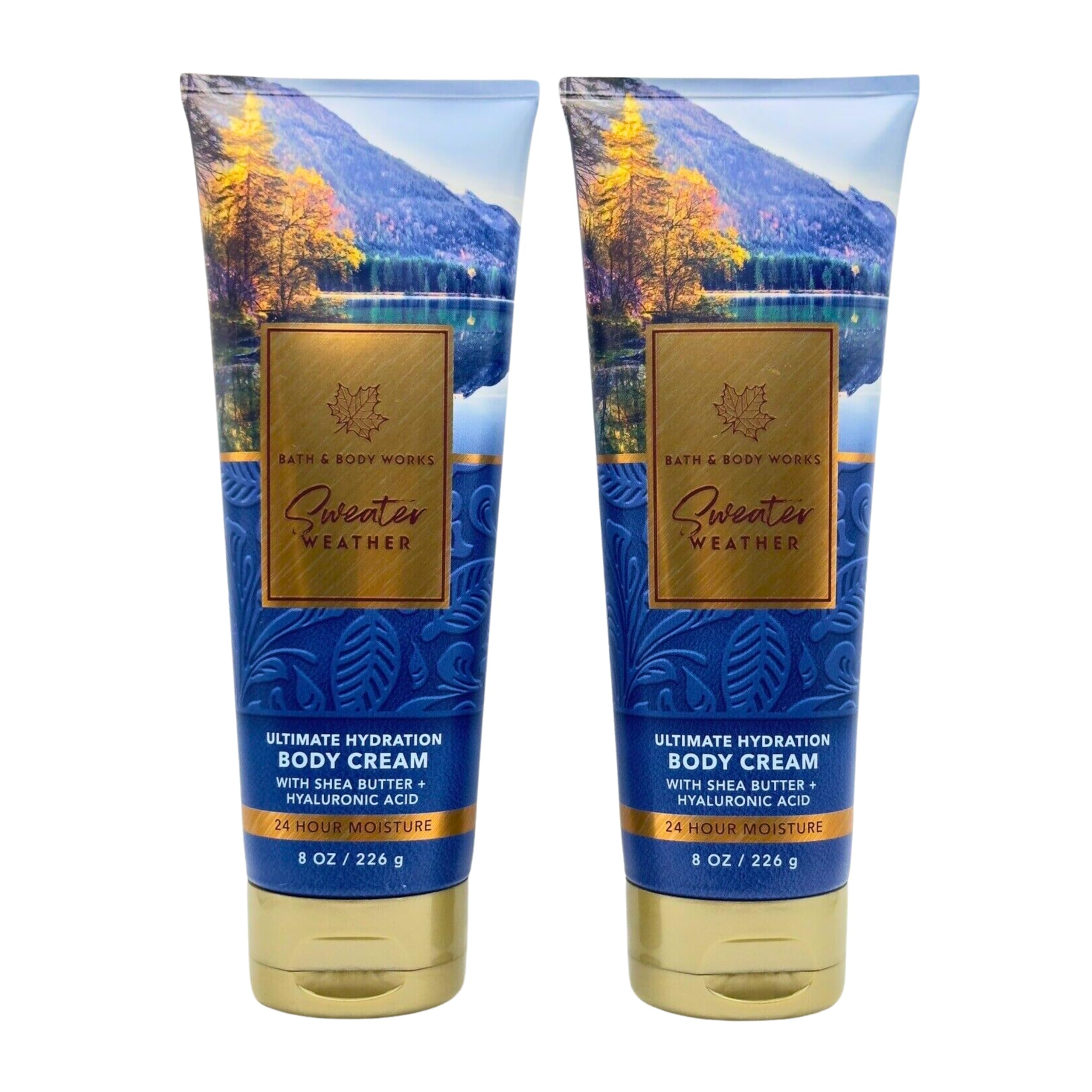 Bath & Body Works Ultra Shea Body Cream - 8oz Each, Pack of 2 - Sweater Weather Scent - Deep Moisturizing & Nourishing for Dry Skin - Perfect for Winter Skincare & Gift Giving