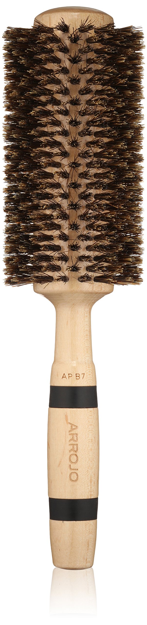 ARROJO Large Round Boar Bristle Hair Brush for Blow Drying & Styling - Volumizing & Smoothing Brush for Women & Men - Perfect for Long Hair Styling at Home or Salon