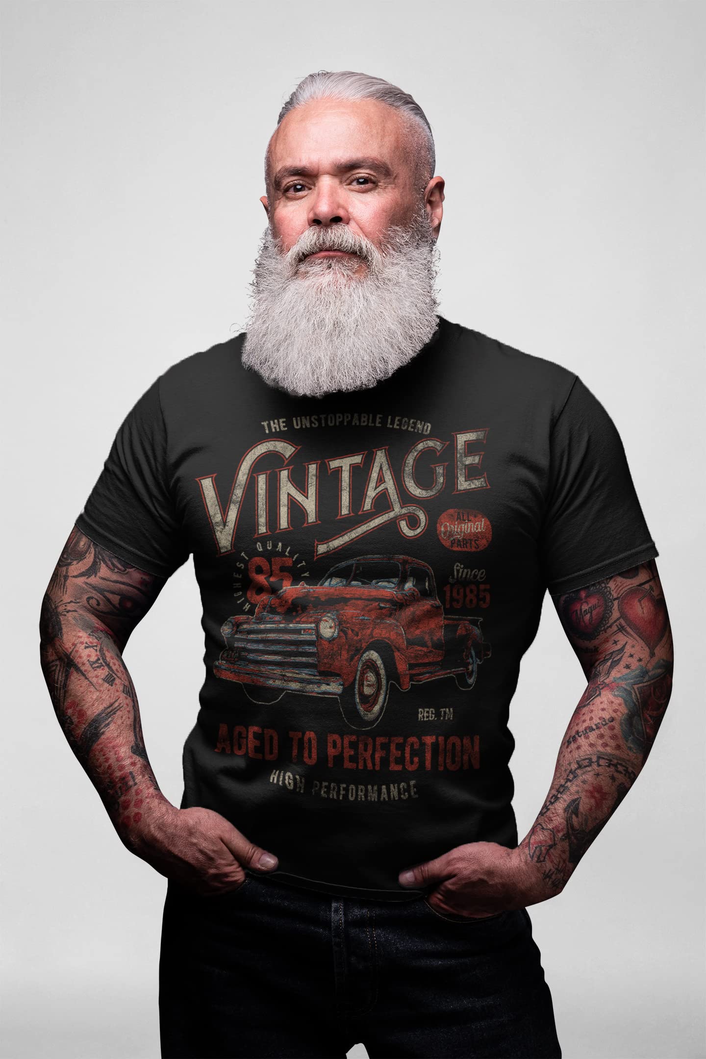 Vintage 1985 Aged to Perfection 40th Birthday Gift for Men - Retro Truck Design T-Shirt - Perfect 40th Birthday Party, Funny Gift Idea & Nostalgic Present