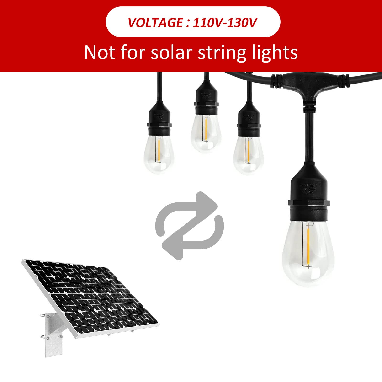 24-Pack S14 Outdoor Waterproof LED String Light Bulbs - E26 Base, 1W 120V, 2700K Warm White - Perfect for Patio, Garden, and Holiday Decorations