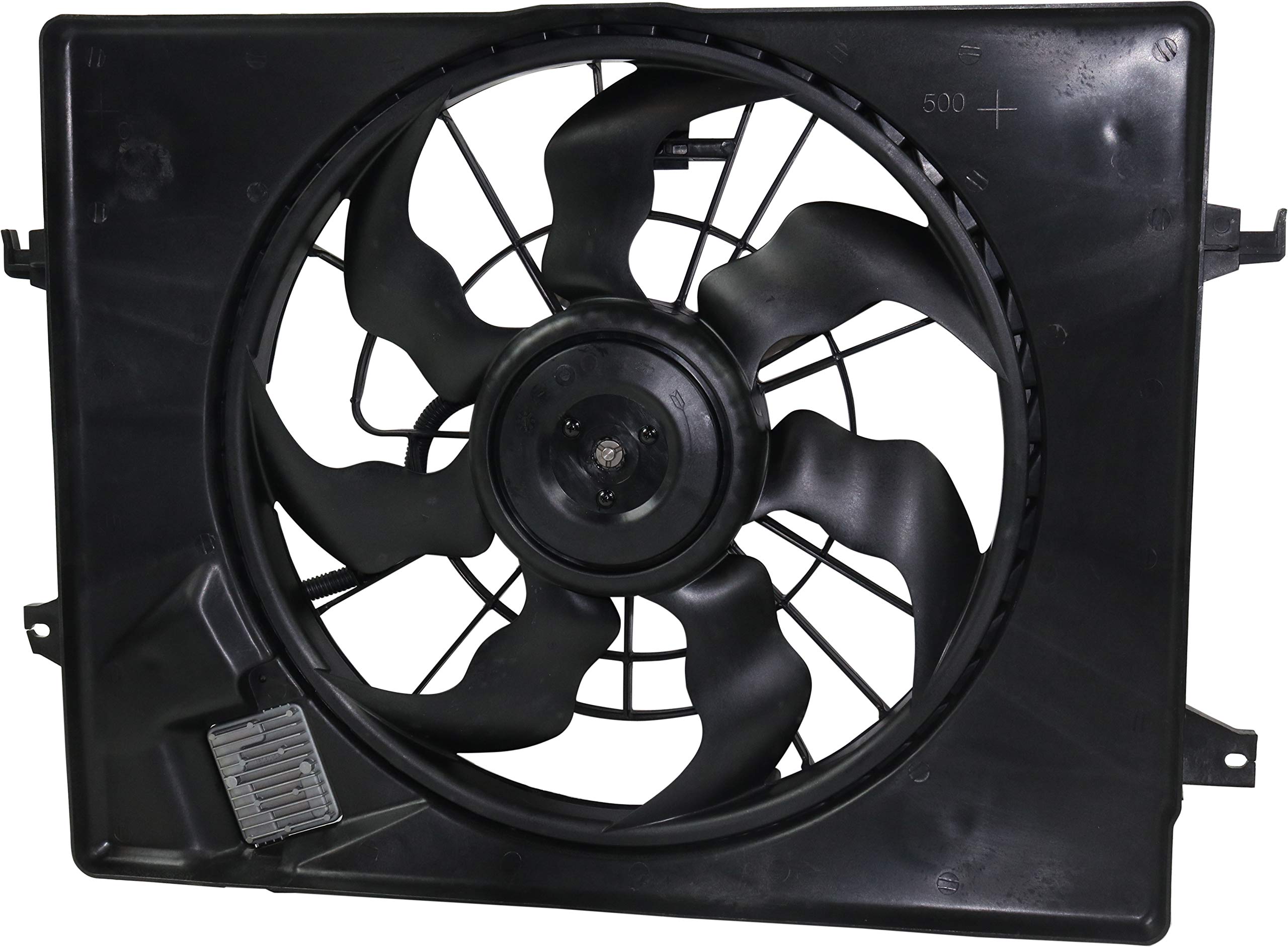 Evan Fischer Cooling Fan Assembly for 2011-2015 Hyundai Sonata & 2014-2016 Kia Optima 2.4L - Automatic Transmission Replacement Part (Fits 13-15 Hybrid Models) with Control Module HY3115149 - Perfect for Engine Overheating Prevention & AC System Repair
