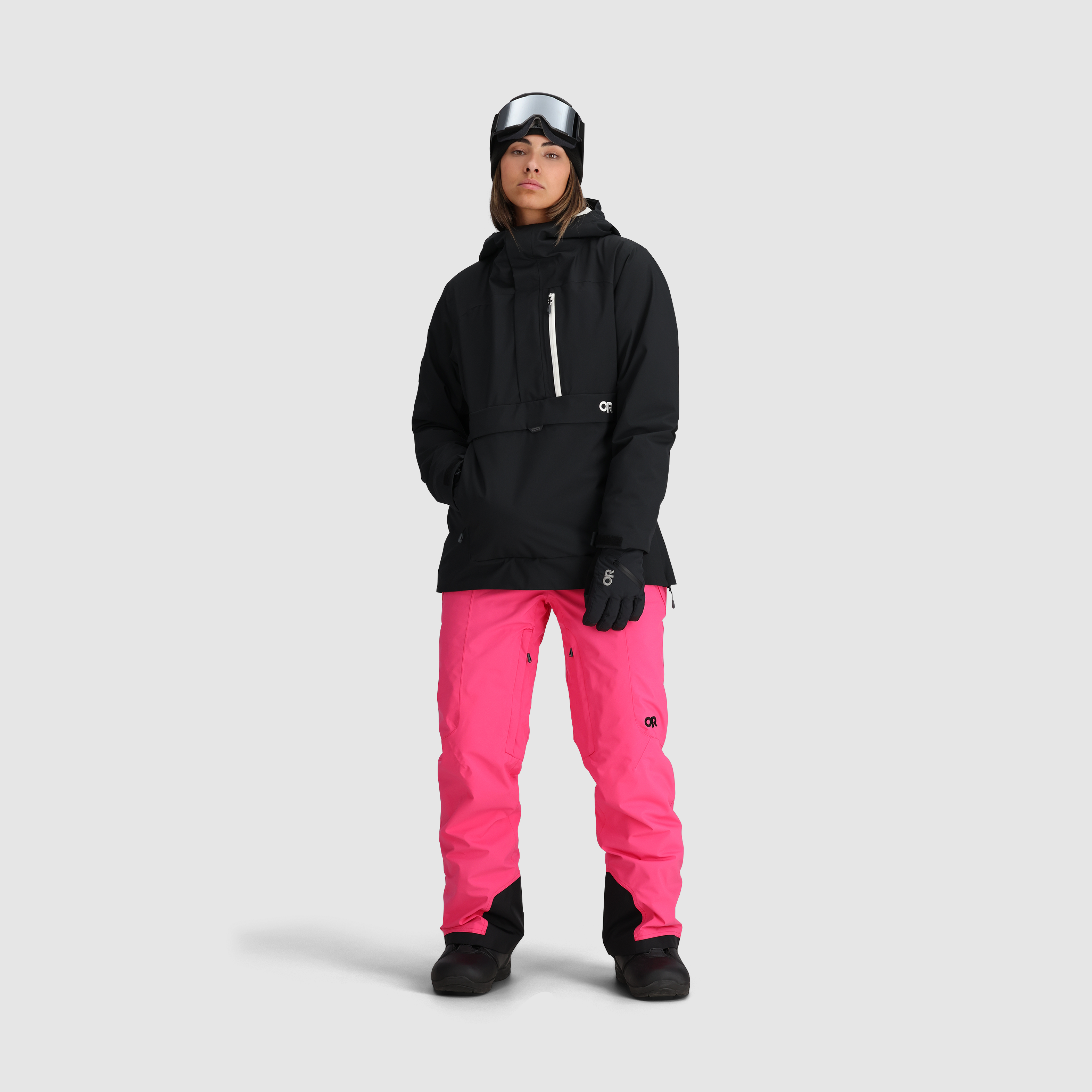 Women's Waterproof Snowcrew Anorak Jacket - Winter Windproof Ski Coat for Outdoor Activities & Snowboarding