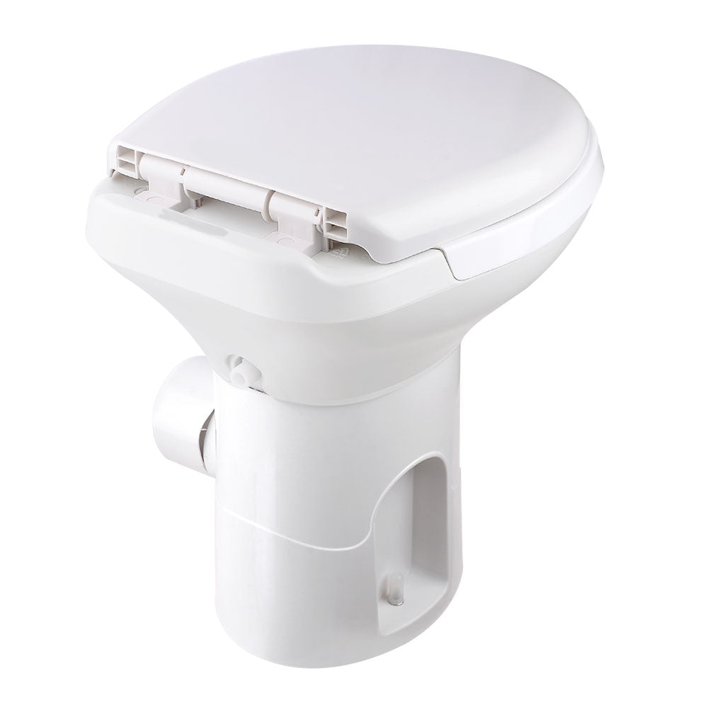 Gravity Flush RV Toilet with Pedal Flush - Portable Camper Toilet for RV, Camper, Trailer & Boat | Ideal for Camping, Road Trips & Off-Grid Living