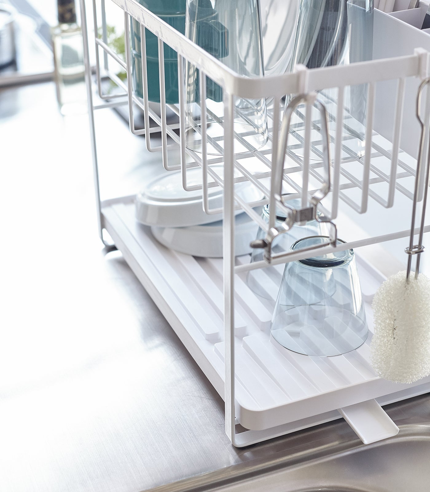 2-Tier Stainless Steel Dish Drying Rack - Space-Saving Kitchen Organizer for Countertop, Sink, or Cabinet Storage - Perfect for Small Apartments & Compact Kitchens