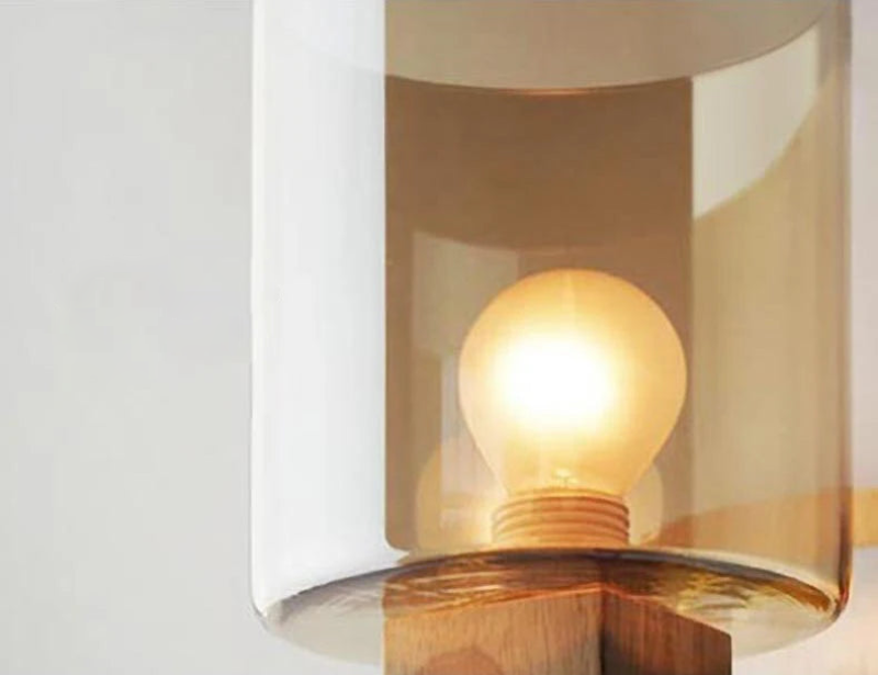 Modern Cognac Glass Wall Sconce - Elegant Lighting Fixture for Living Room, Bedroom, or Hallway Decor