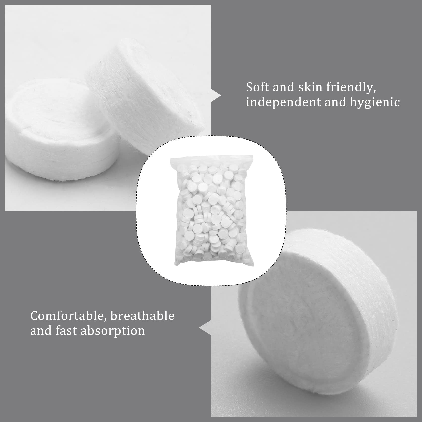 Haptufer 500 Pieces Soft Compressed Cotton Disposable Towels - SSRies Morbido Wipes for Tablets, Cleaning & Personal Care | Bulk Pack for Home, Salon, Spa & Travel Use
