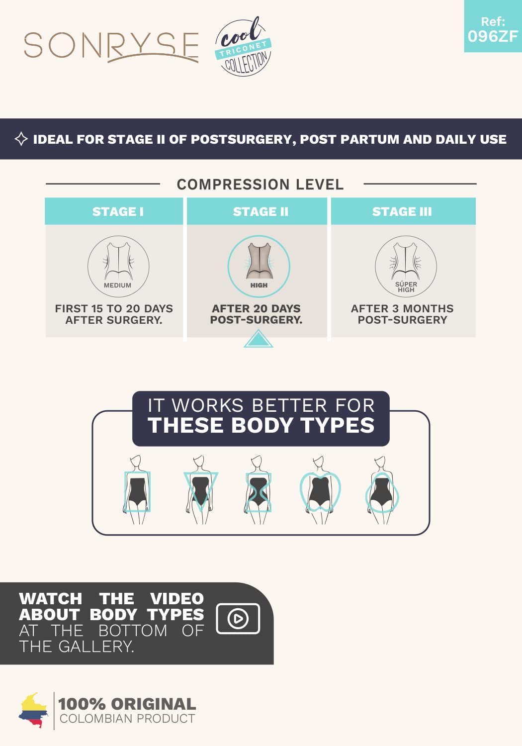 Sonryse Colombian Shapewear for Postpartum & C-Section Recovery - Slimming & Body Shaping Bodysuit - Perfect for Post-Pregnancy Support & Everyday Wear