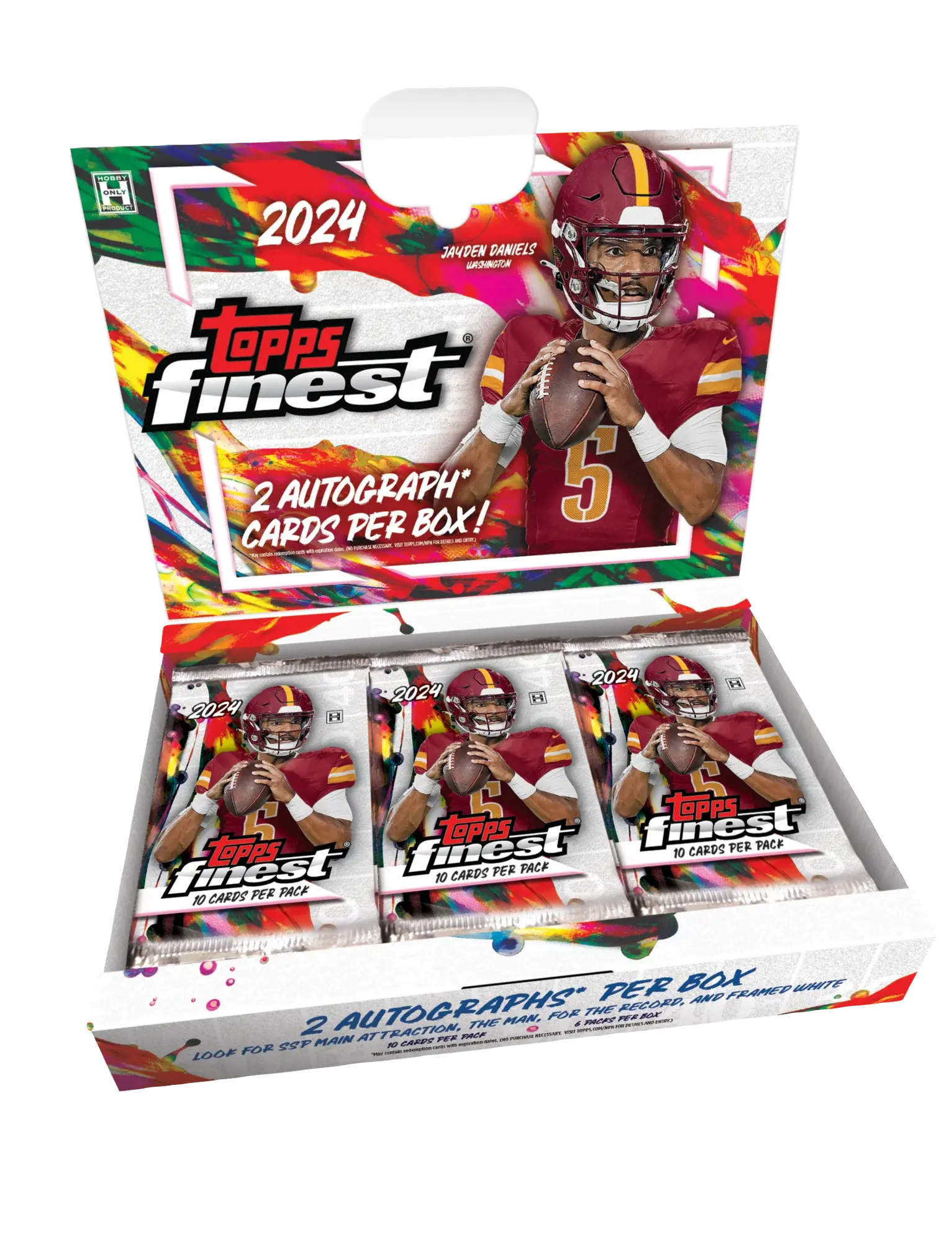 2024 Topps Finest Football Hobby Box - Premium NFL Trading Cards Collection for Collectors & Investors - Perfect for Sports Memorabilia Displays & Fantasy Football Gifts