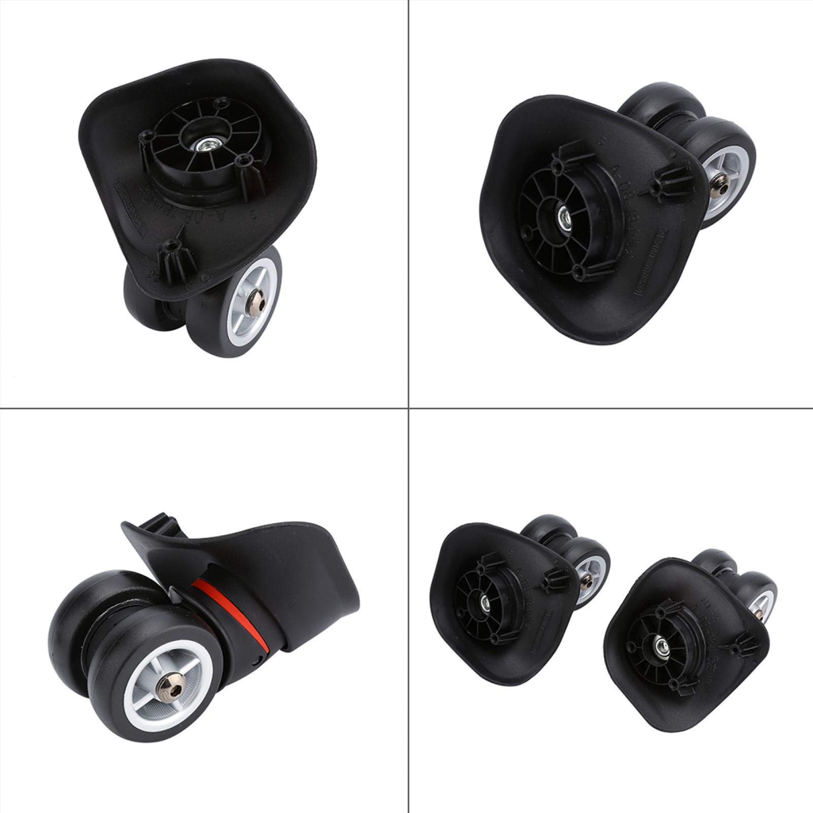 Alomejor 2-Pack Suitcase Wheels Replacement for Luggage Trolley - Universal Left & Right Wheel Set - Perfect for Travel, Business Trips & Airport Use