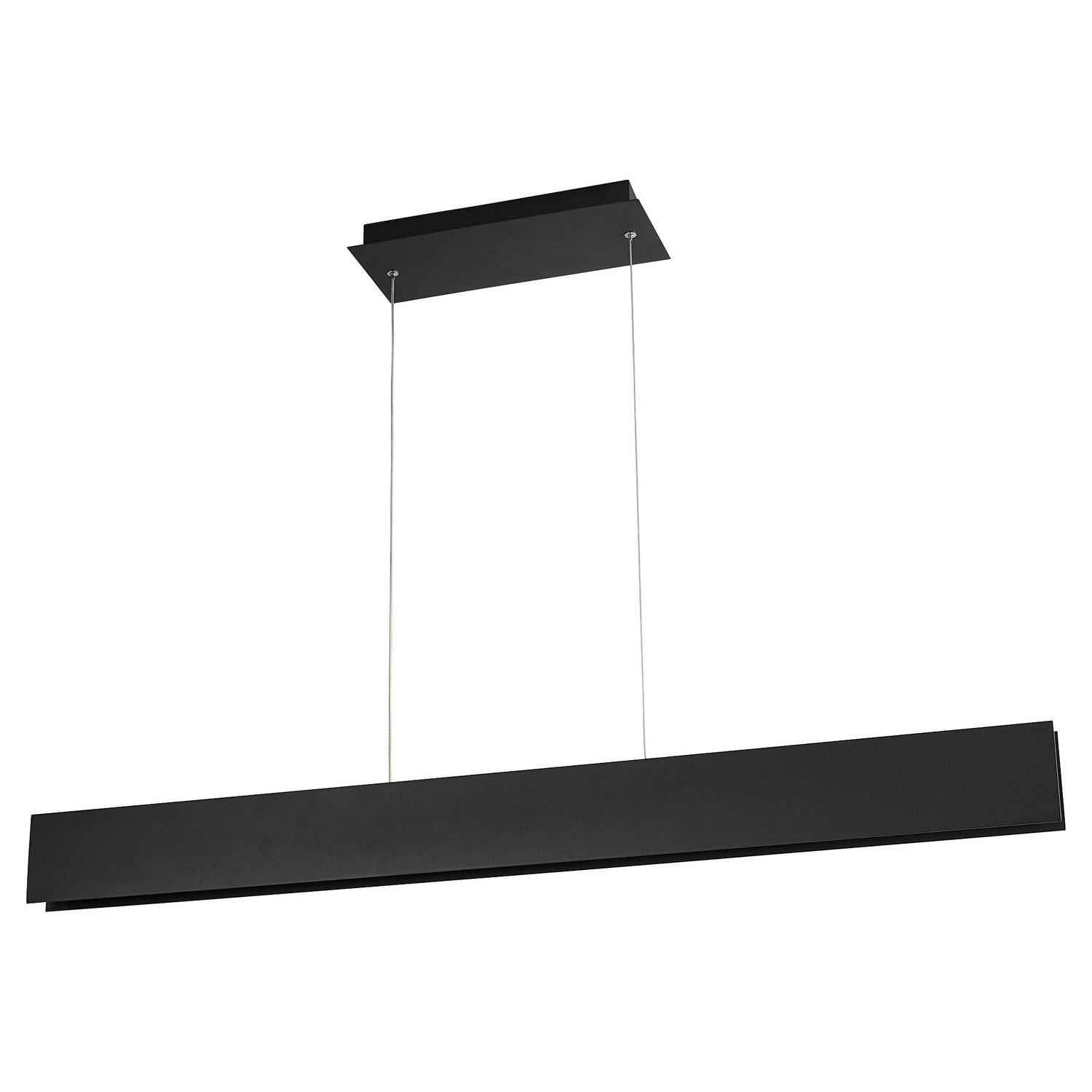 Oxygen Brio 3 6018 15 Linear LED Pendant Light - 46 Inch Modern Industrial Black Chandelier for Kitchen Island, Dining Room & Office Lighting