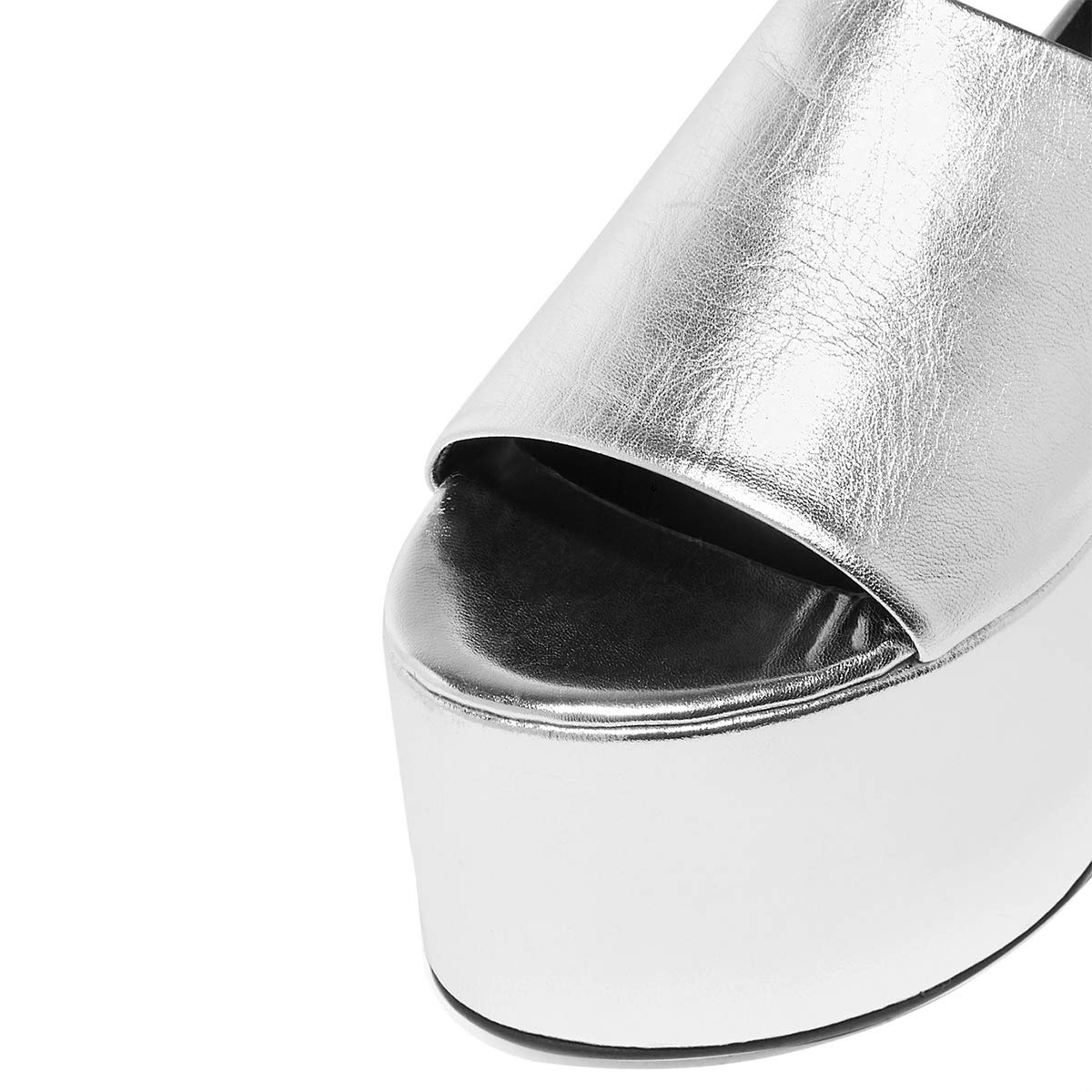YDN Women's Super Thick Platform High Wedge Heel Sandals - Open Toe Casual Summer Slide Slippers for Beach, Pool, and Outdoor Wear