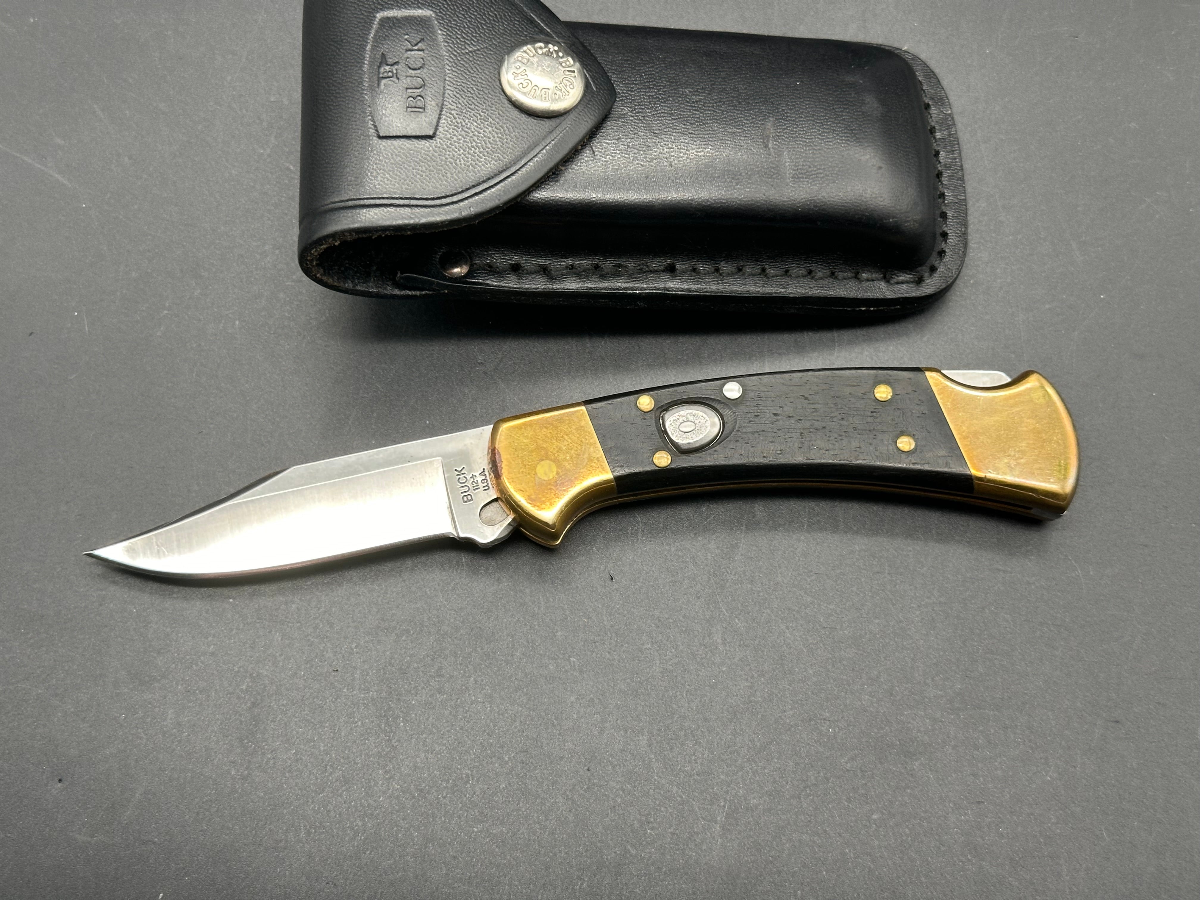 Buck 110 Automatic Knife with Genuine Leather Sheath - EDC Folding Pocket Knife for Hunting, Camping & Outdoor Adventures