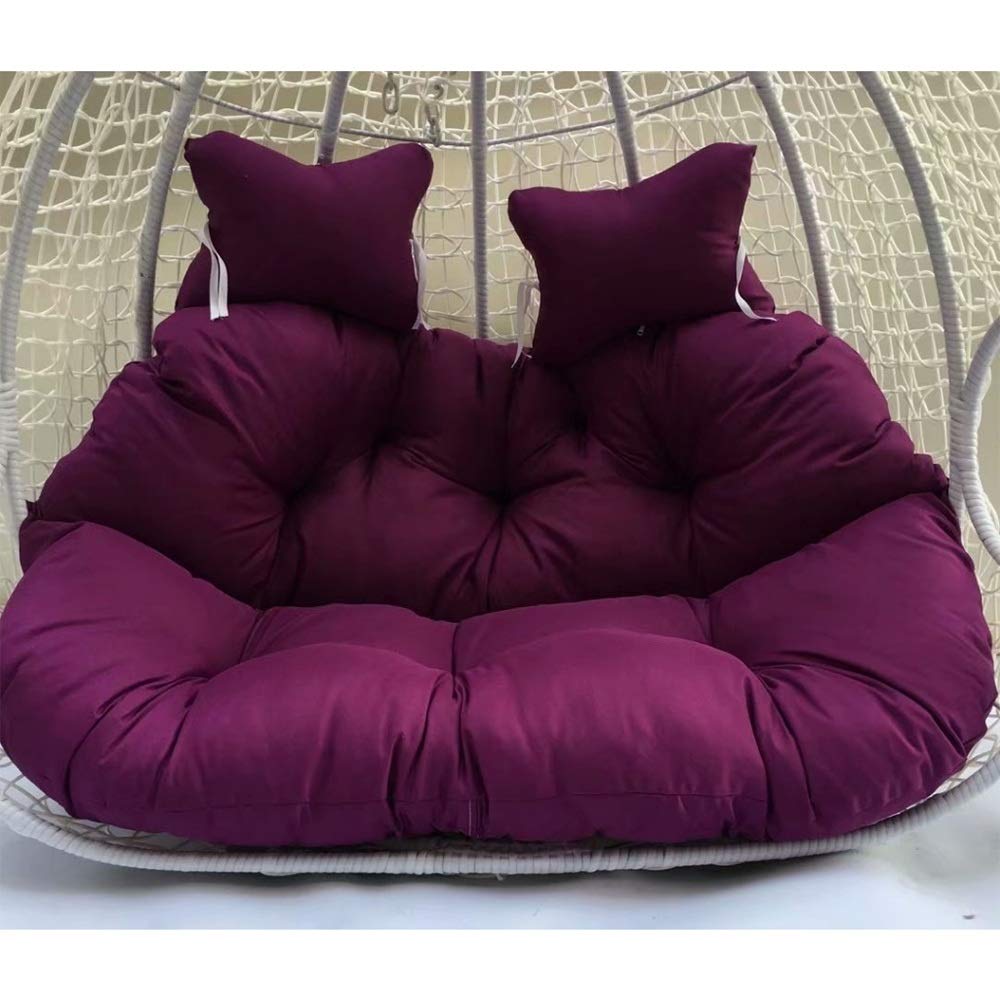 **Premium Oversized Double Hanging Chair Cushion Set with Pillow – 145×108cm (57×42 Inch) – Soft & Durable Indoor/Outdoor Egg Chair Cushion – Purple – Perfect for Patio, Garden, or Living Room Relaxation**