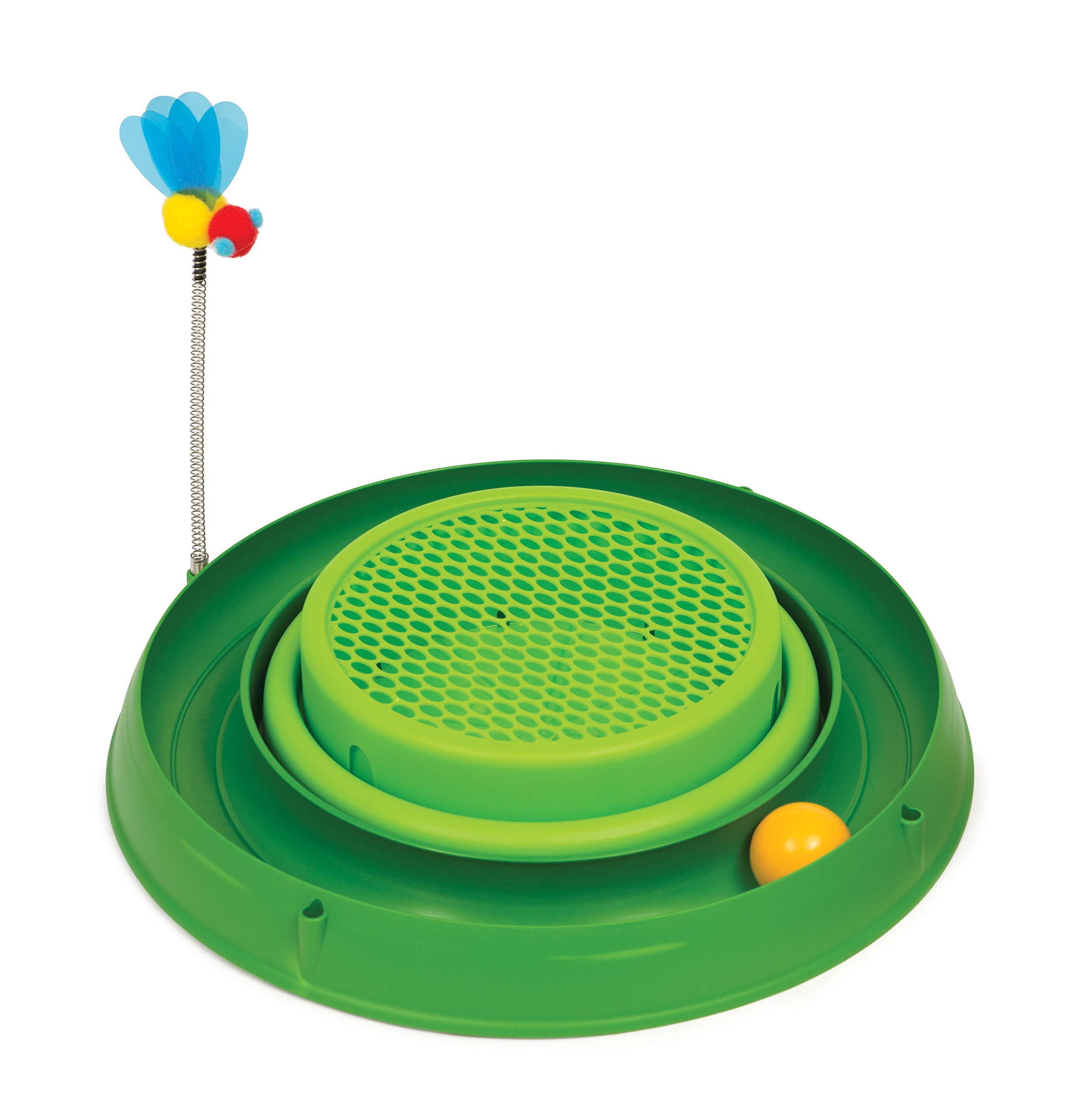 Catit Play Circuit Ball Cat Toy with Scratch Pad & Catnip - Interactive Fun for Indoor Cats - Green (43002) - Perfect for Playtime, Exercise & Stress Relief