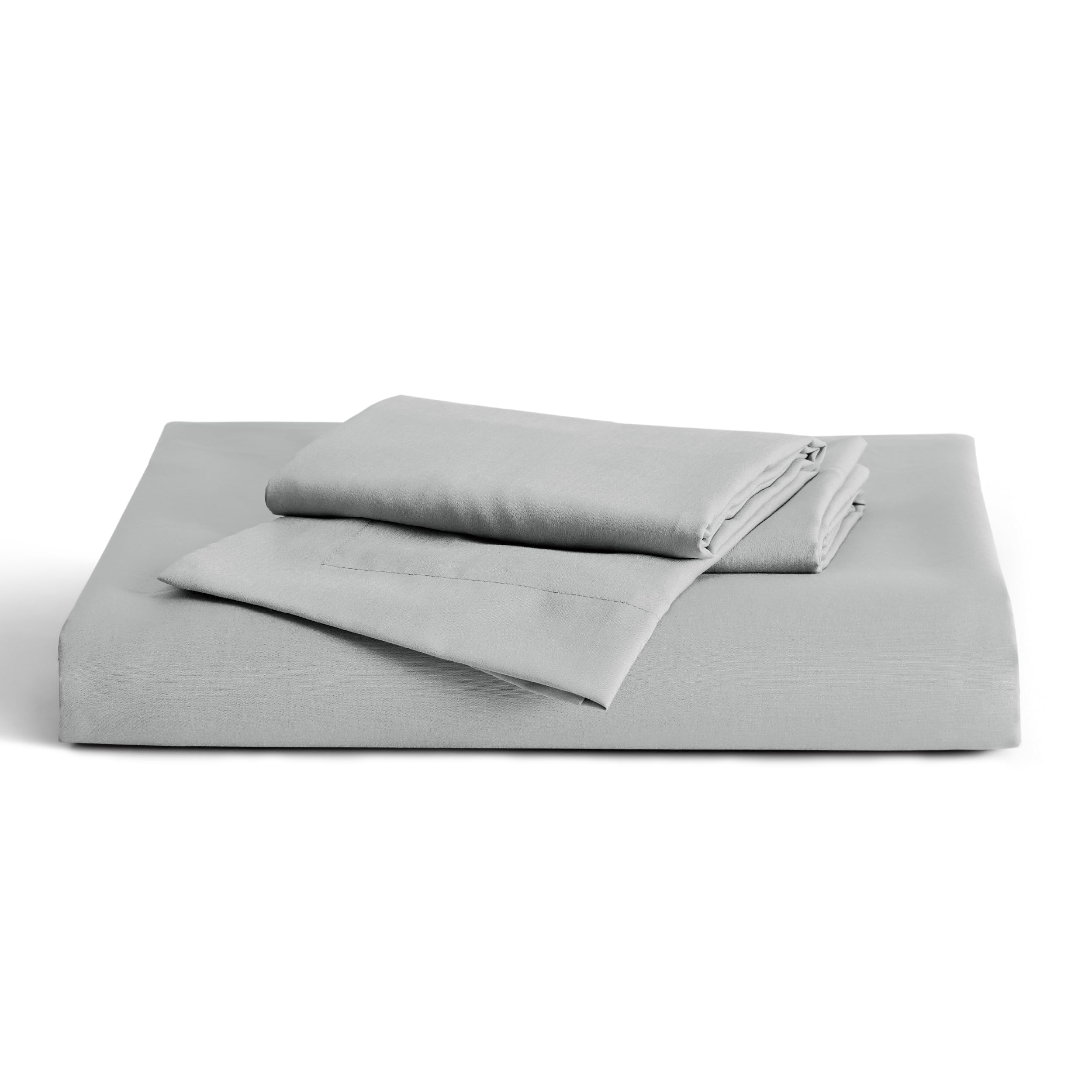 Bedsure Cooling Queen Duvet Cover Set - 3 Piece Grey Bamboo Rayon & Polyester Bedding Set with Zipper Closure (90x90 inches) + 2 Pillow Shams | Soft, Breathable & Temperature Regulating for All-Season Comfort | Perfect for Hot Sleepers, Guest Rooms & Modern Bedrooms