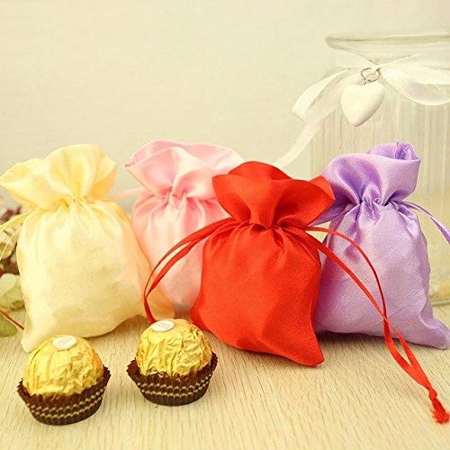 60 Pcs 3x4 Inch Blush Satin Drawstring Bags - Wedding Favors, Party Gifts, Jewelry Pouches, Candy Bags for Bridal Shower, Baby Shower, Birthday & Special Events