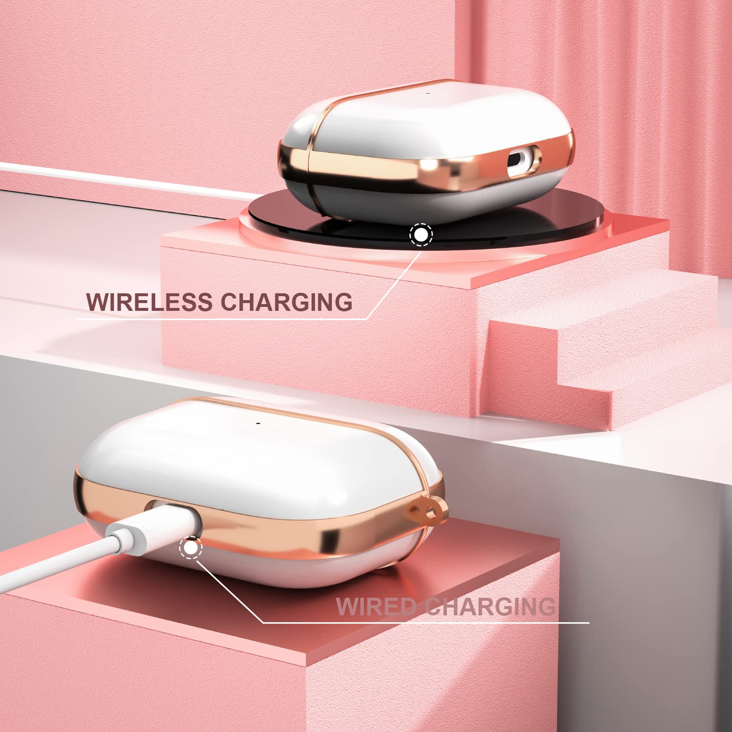 Floral AirPod 3 & Pro Case with Keychain - Soft Protective Cover for Women & Men - Perfect for Travel & Daily Use
