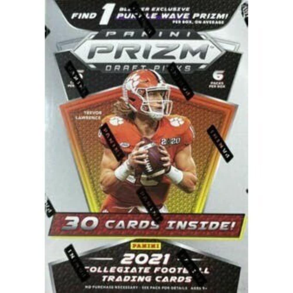 2021 Panini Prizm Draft Football Blaster Box - 6 Packs per Box | Collectible Trading Cards for NFL Fans & Sports Memorabilia Enthusiasts - Perfect for Gifts, Investments, and Fantasy Football Drafts