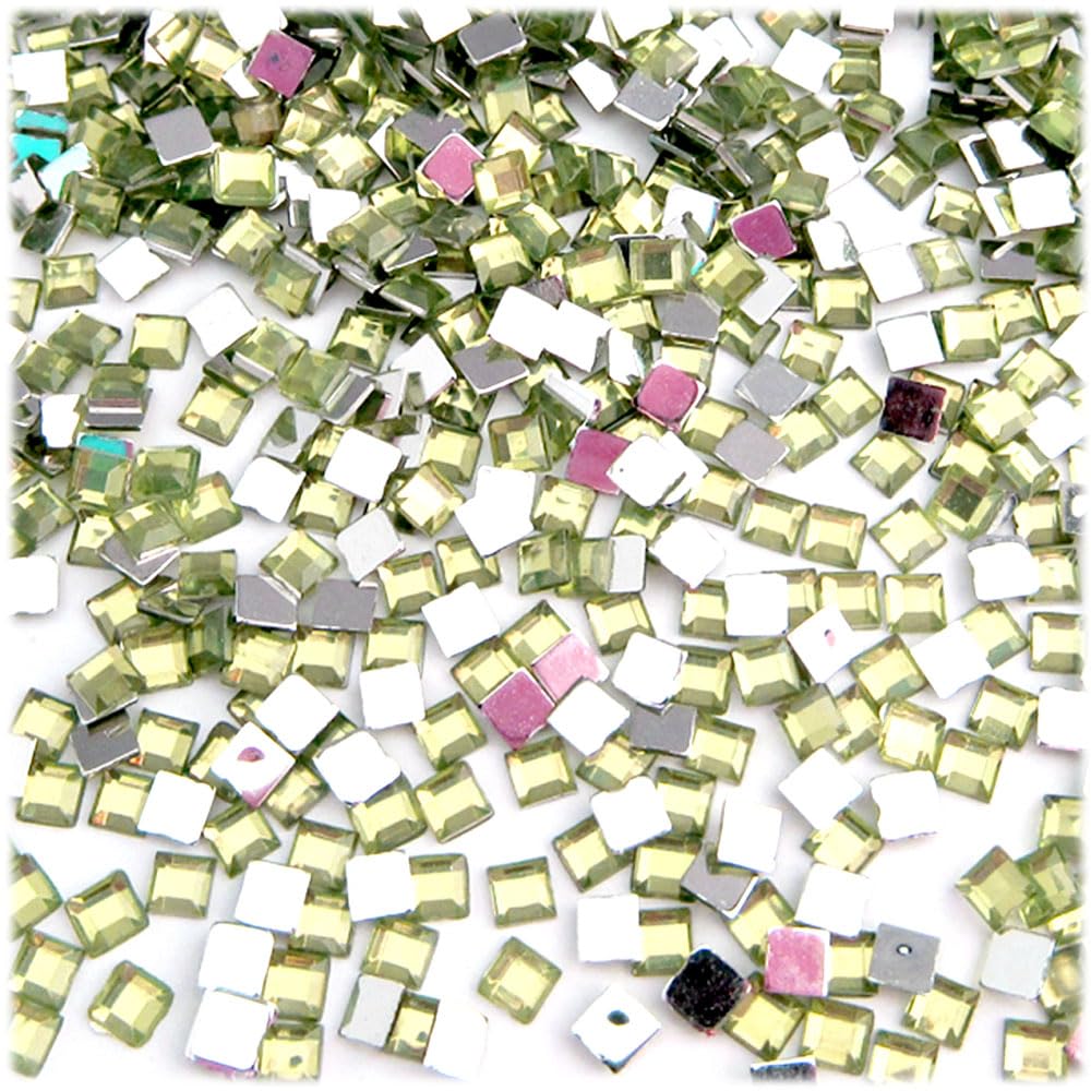 144-Piece 6mm Square Rhinestones in Light Blue - Flatback 30ss for DIY Crafts, Jewelry Making, and Nail Art | The Crafts Outlet