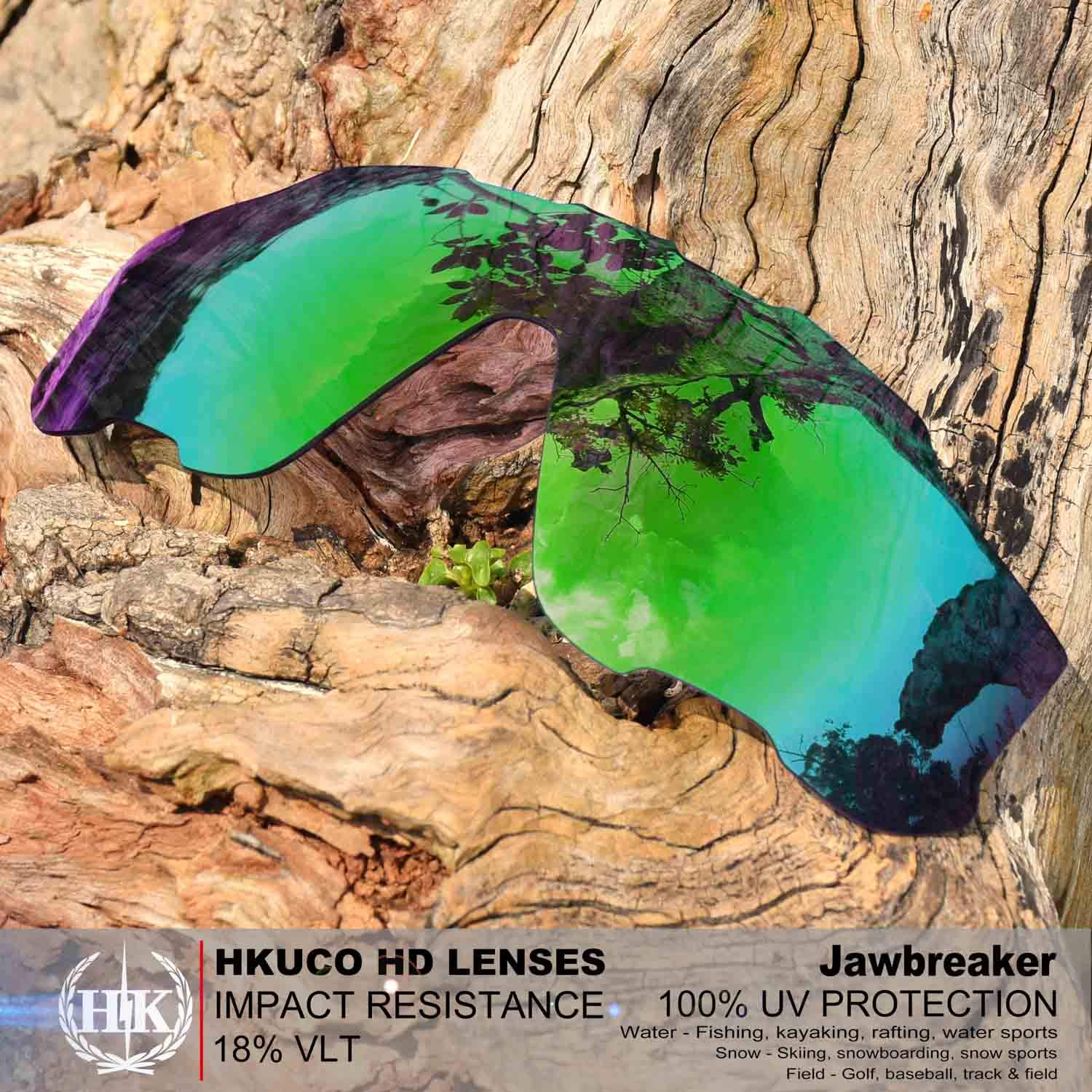 HKUCO Replacement Lenses for Oakley Jawbreaker Sunglasses - Polarized Lens for Men - Perfect for Cycling, Running & Outdoor Sports