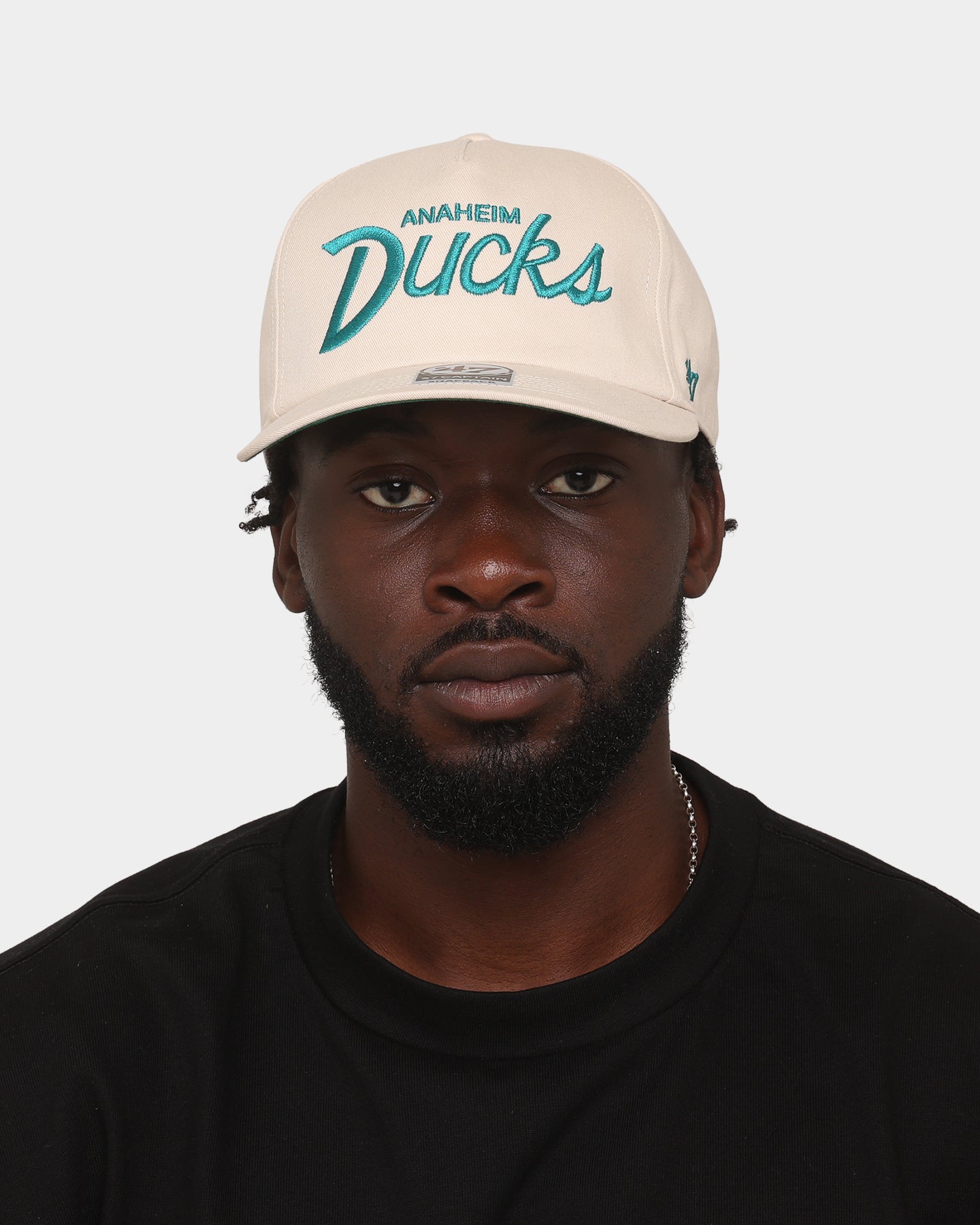 47 Brand Anaheim Ducks Nantasket Script '47 Captain DT Snapback Bone Hat - Official NHL Hockey Cap for Men & Women - Perfect for Games, Fan Gear & Streetwear Fashion