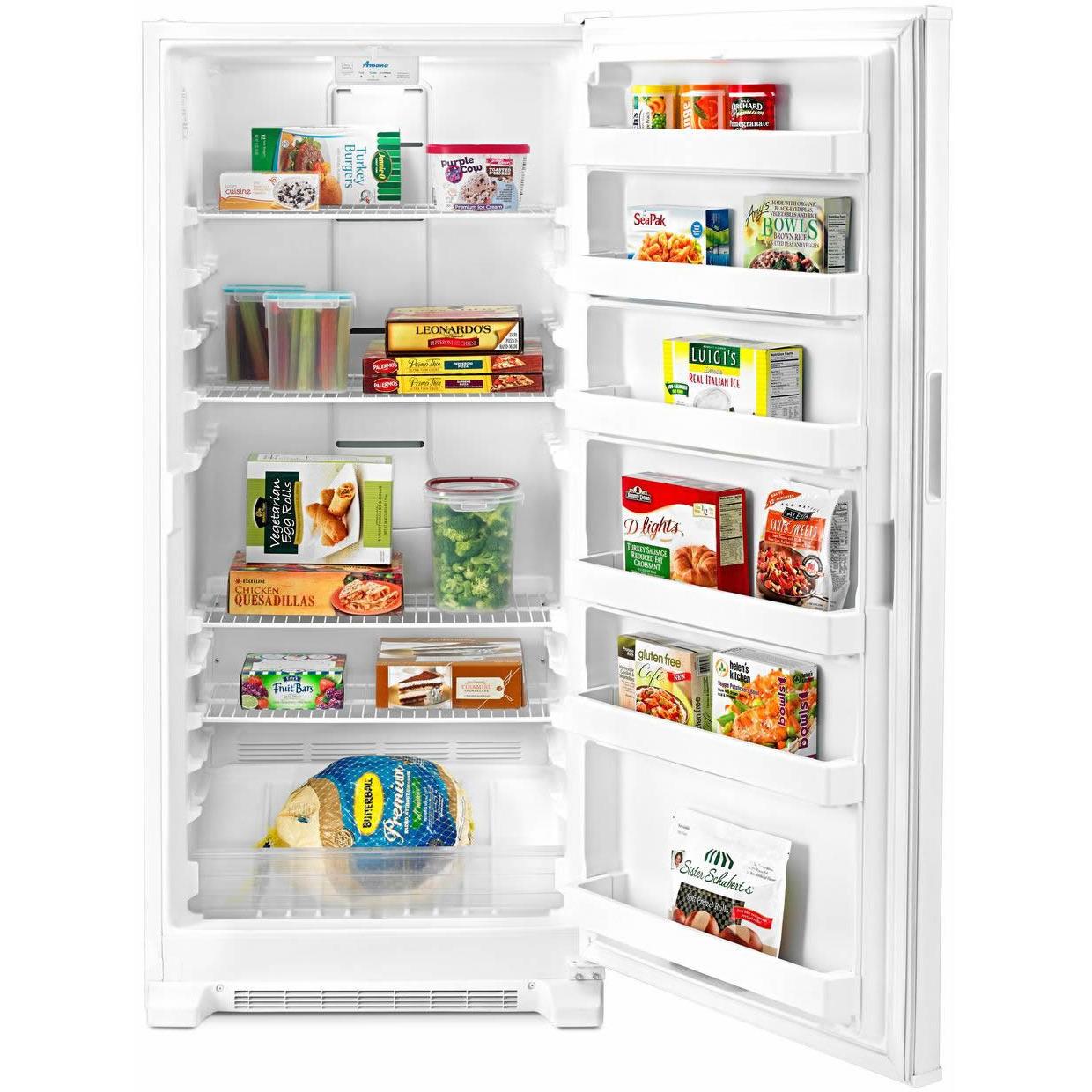 Amana 18 Cubic Feet Upright Freezer AZF33X18DW - Energy Efficient Deep Freezer for Home, Garage, or Basement Storage - Perfect for Bulk Food, Meat, and Frozen Goods Preservation