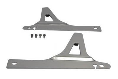 V-Twin 50-0858 Sissy Bar Side Plates for Harley Davidson Motorcycles - Heavy Duty Chrome Steel Backrest Mounting Brackets for Custom Bike Builds & Long Rides