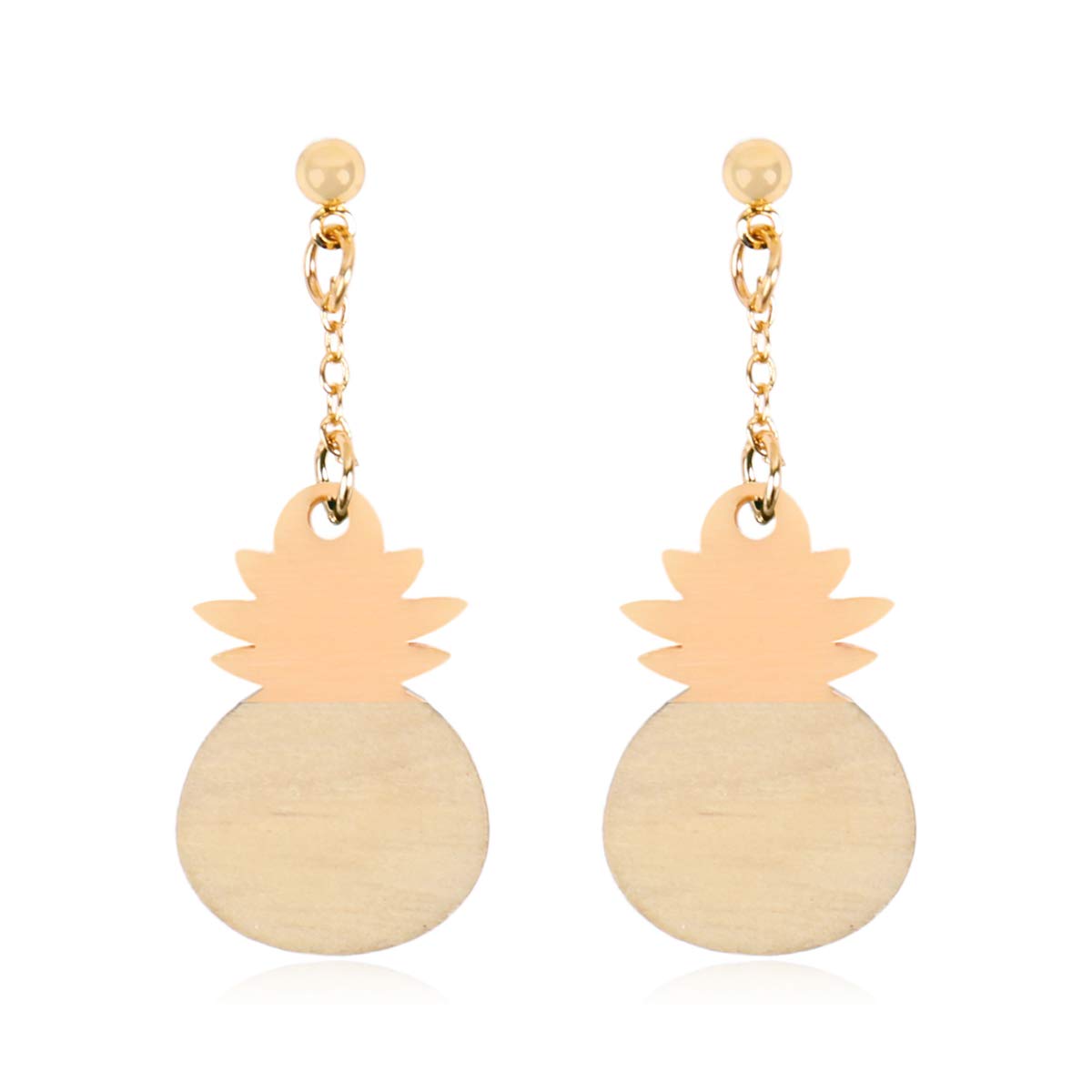 Fruit Charm Cute Earrings - Pineapple Tropical Cubic Zircon Cherry Dangle Earrings, Orange Delicate Stud Earrings for Women | Perfect for Summer Beach Parties, Tropical Vacations & Casual Outfits