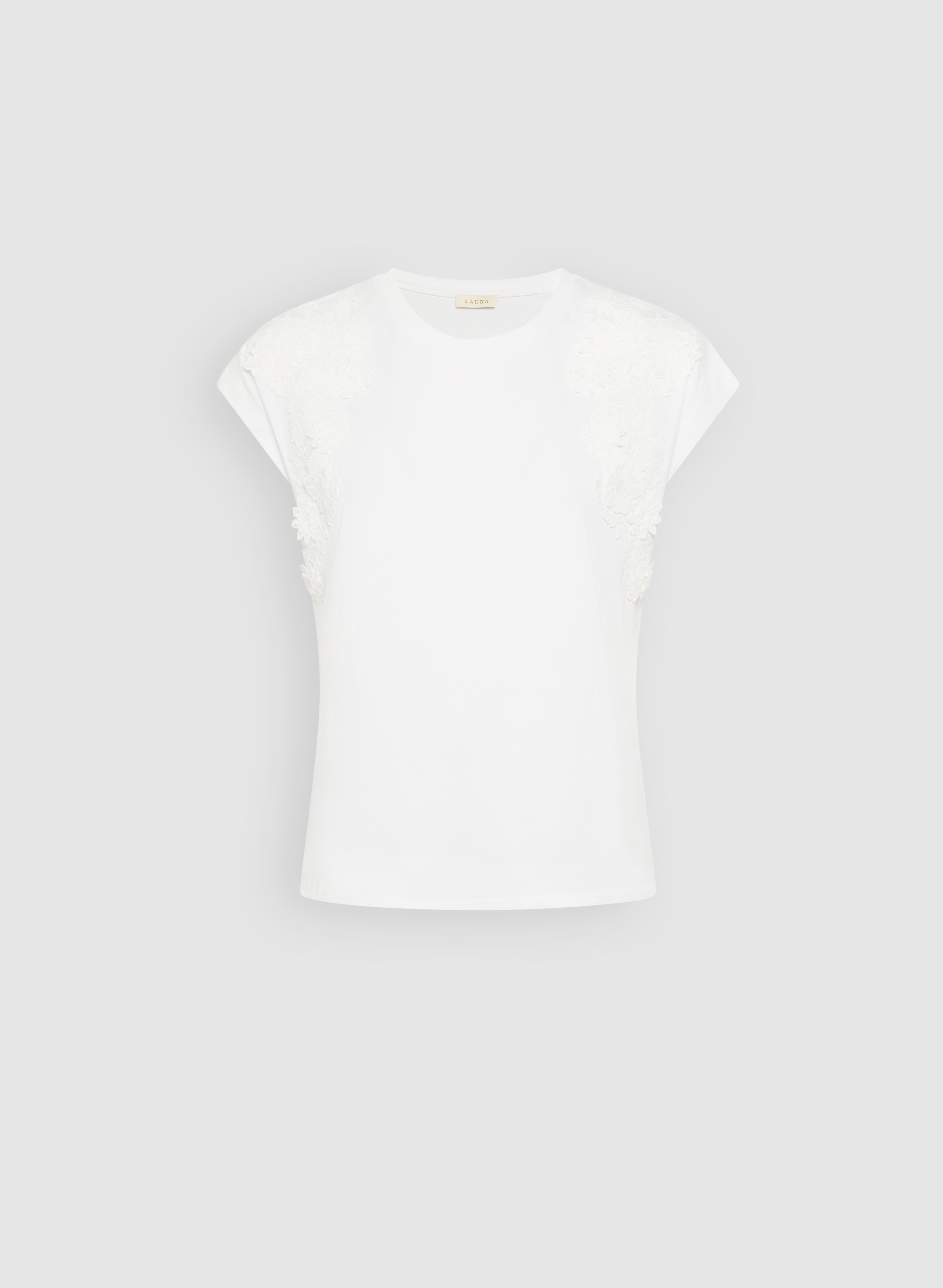 Floral Appliqué T-Shirt for Women - Stylish Casual Top for Summer Outfits & Everyday Wear