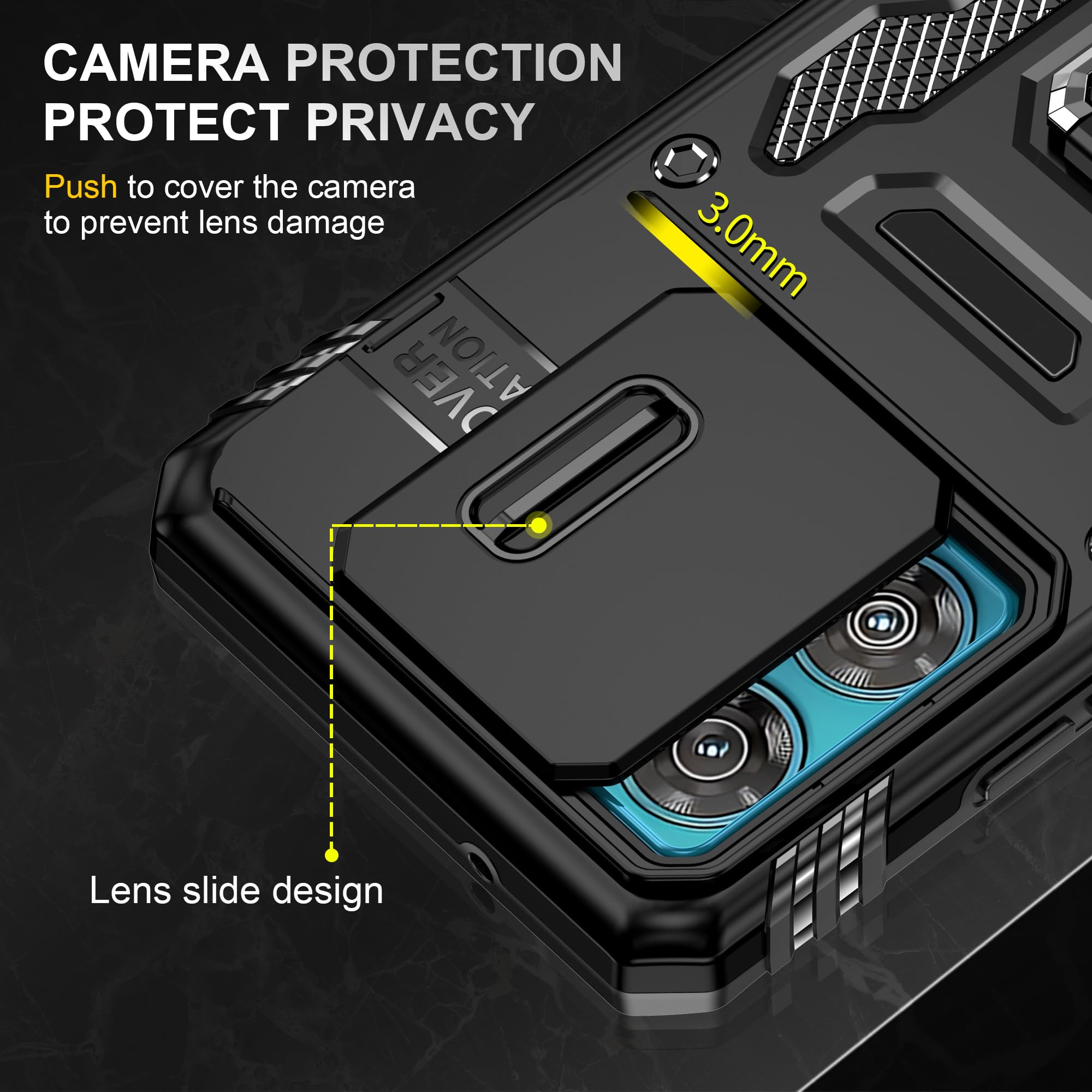 Shockproof 360° Rotating Stand Case for Motorola Edge 40 Neo - Protective Phone Cover with Kickstand | Perfect for Watching Videos, Gaming & Hands-Free Calls (Black)