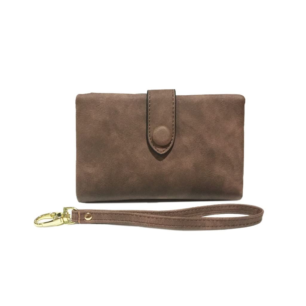 Women's Matte PU Leather Short Wallet with Zipper - Frosted Cute Clutch for Ladies, Girls | ID Card Holder & Coin Purse | Perfect for Everyday Use, Travel, and Gift Giving (Color: H)