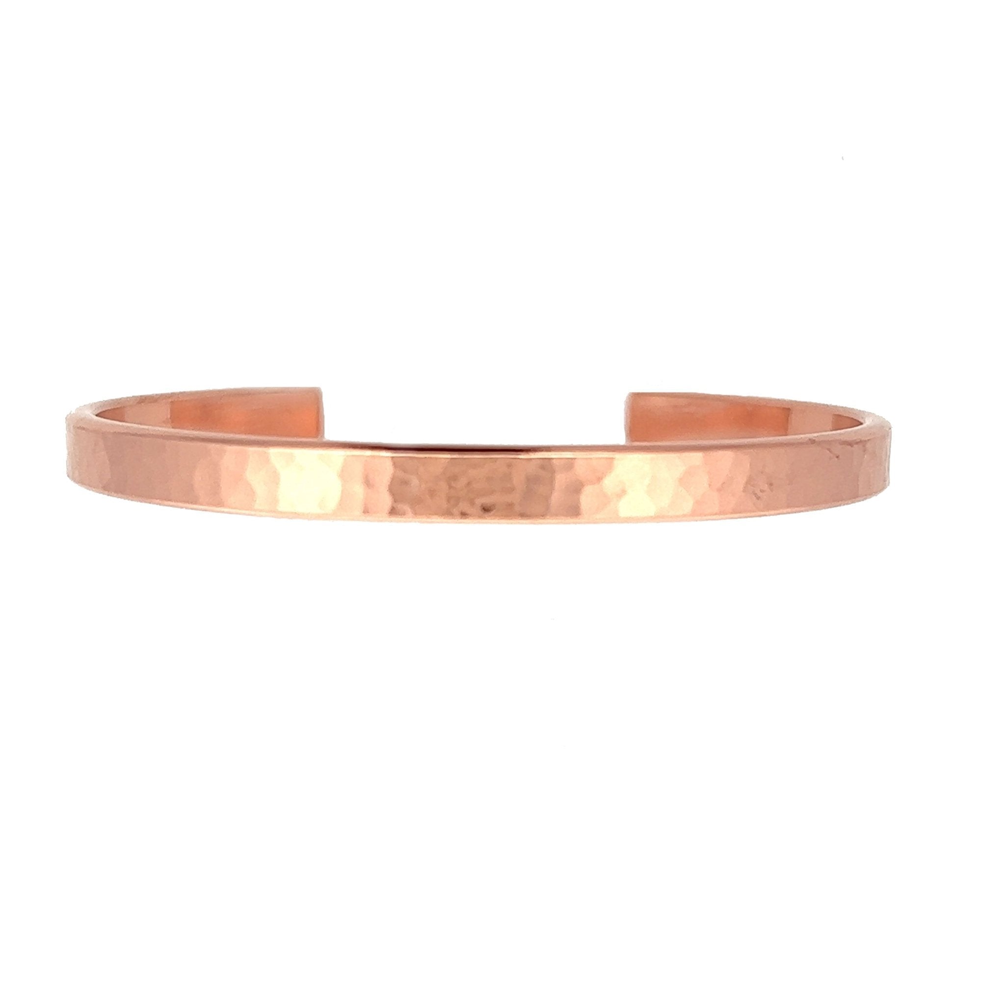 Men's Hammered Copper Cuff Bracelet - 5mm Wide Handmade Bangle for Casual & Formal Wear - Perfect Gift for Him