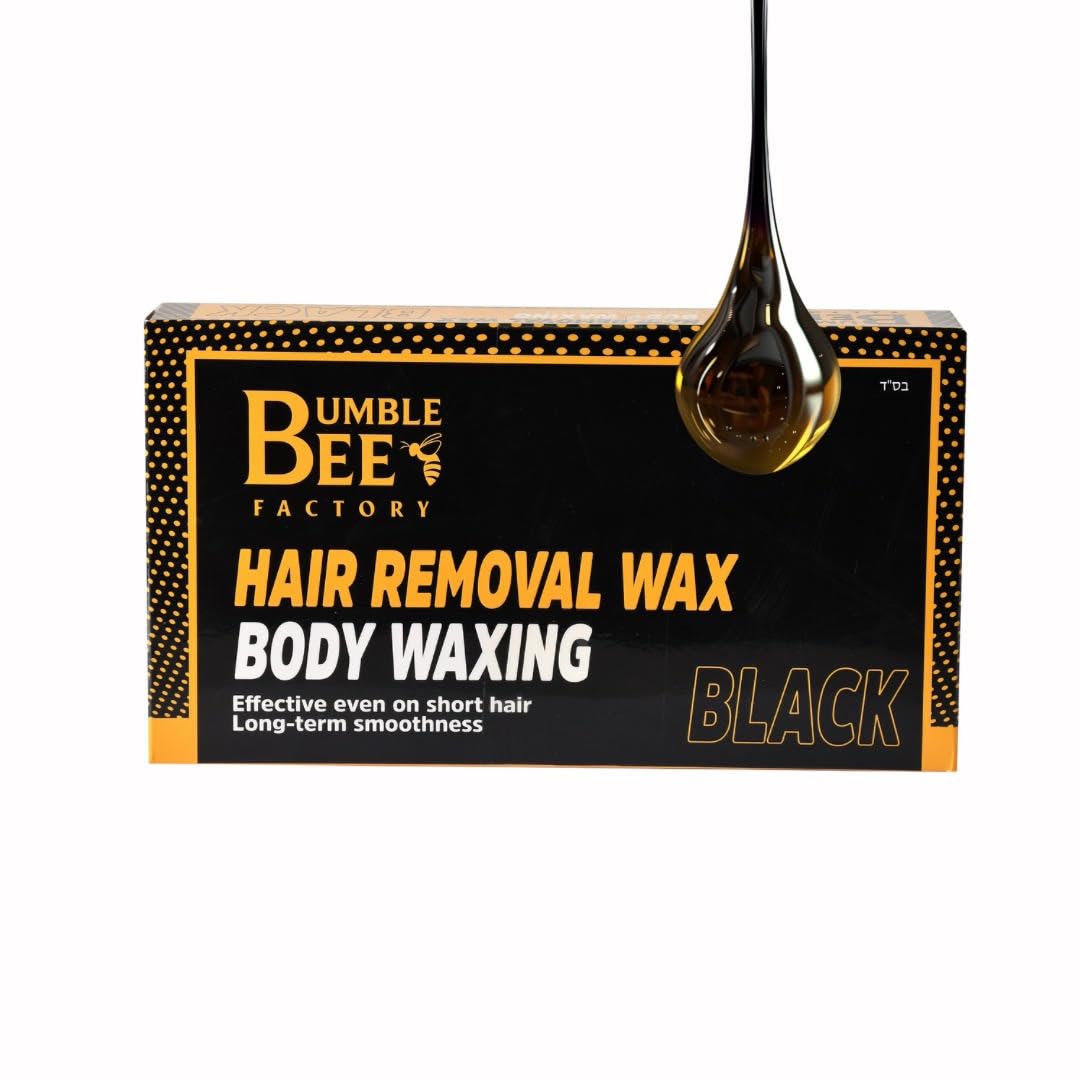 BUMBLE BEE Hair Removal Wax Kit for Women & Men - 500g Black Body Wax for Smooth Skin - Perfect for Legs, Arms, Bikini & Face Waxing at Home