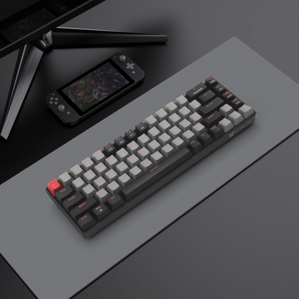 Qisan 60% Wireless Mechanical Keyboard - Blue Switch, Dual Mode 2.4G/BT for PC Gaming
