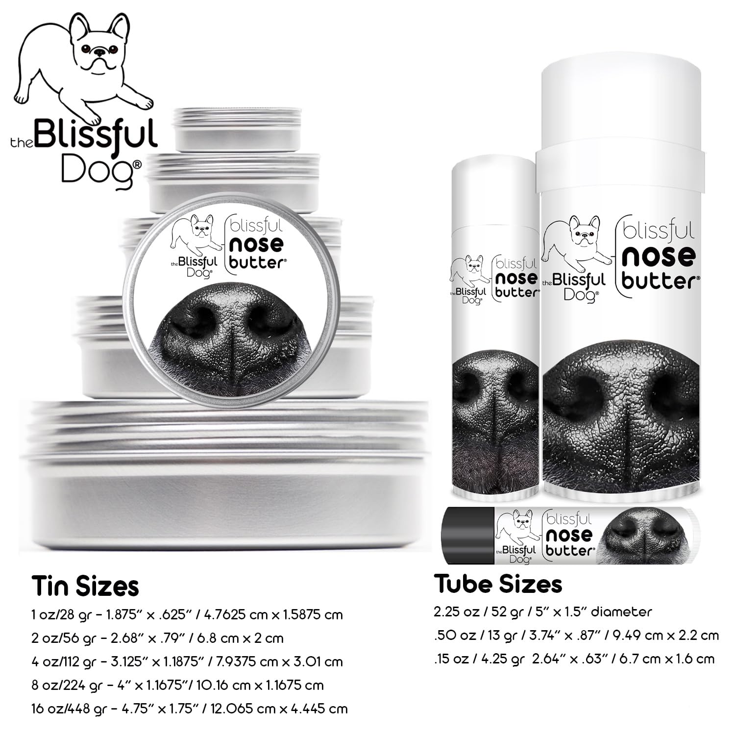 The Blissful Dog Unscented Nose Butter for Dry & Cracked Dog Noses – All-Natural Paw Balm for Healing & Moisturizing | Perfect for Outdoor Adventures & Winter Care