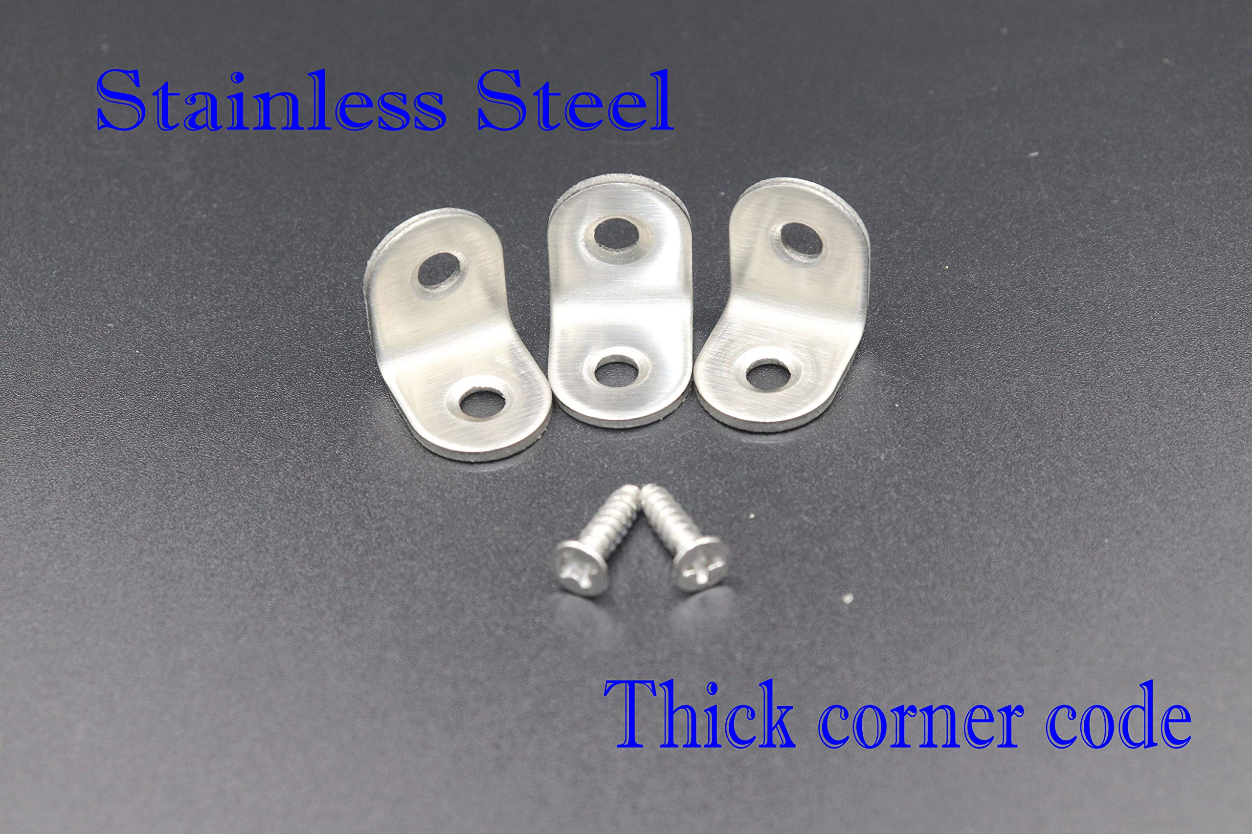 60pcs Heavy Duty Stainless Steel 90 Degree Right Angle Brackets - 20mm x 20mm x 16mm L-Shaped Corner Braces for Furniture, Shelves & DIY Projects - Rustproof Metal Reinforcement Brackets for Home Improvement & Woodworking