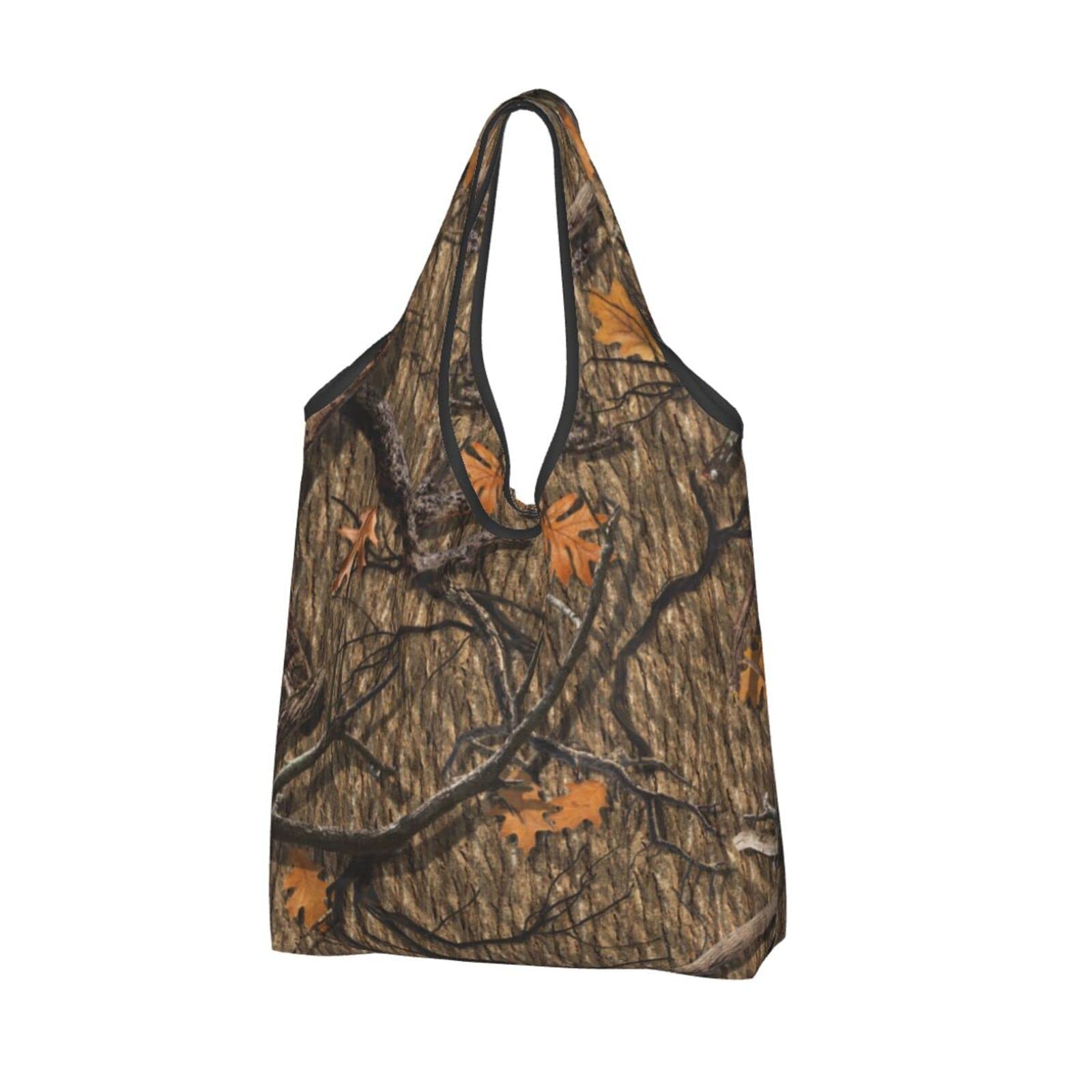 Waterproof Reusable Hunting Camo Shopping Bags - Large Foldable Grocery Tote for Outdoor, Camping & Grocery Store Use
