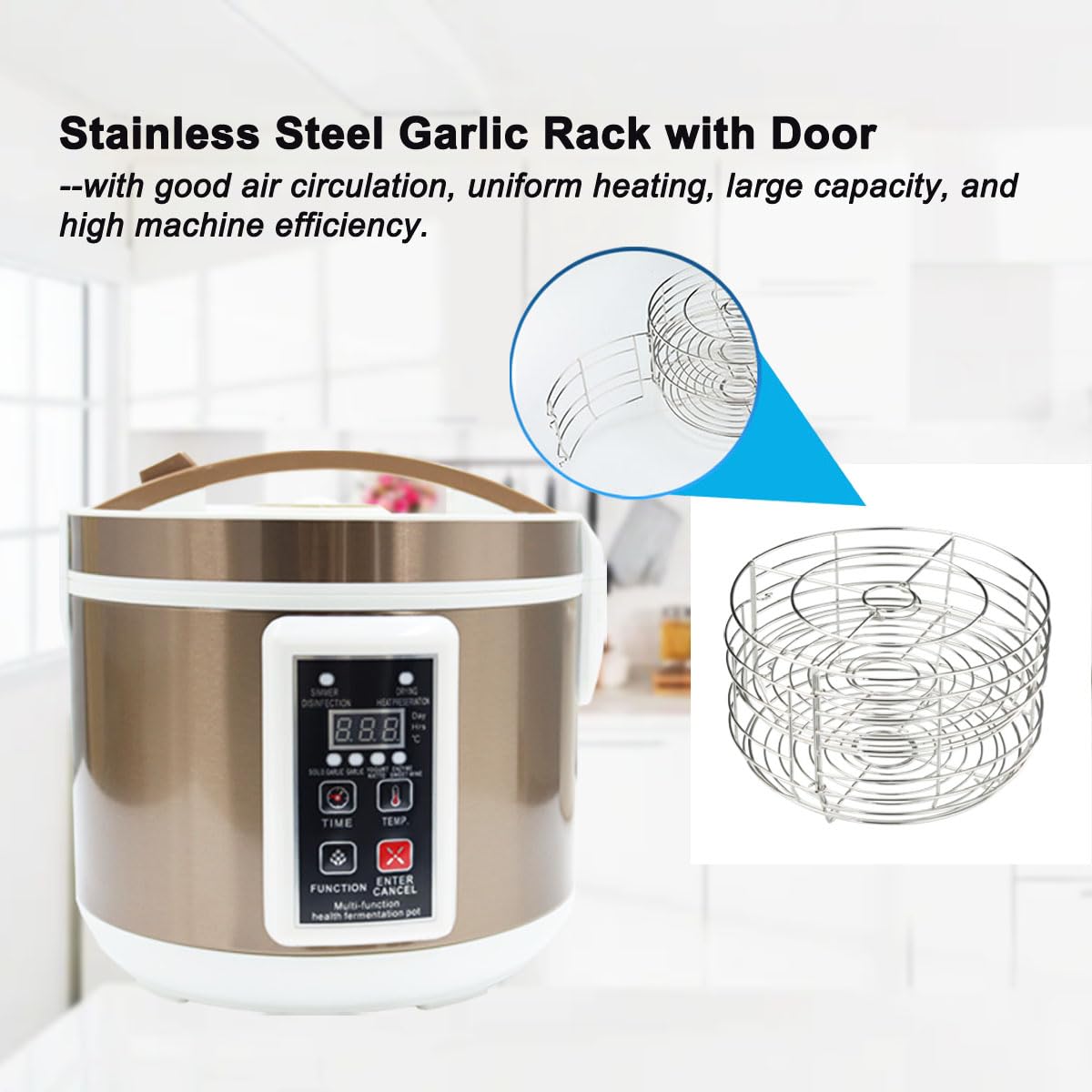 INTSUPERMAI 5L Automatic Fermenter Pot - Smart Multi-Functional Fermentation Machine for Black Garlic, Yogurt, Natto - DIY Cooker with Intelligent Control - Perfect for Home Brewing, Healthy Snacks & Fermented Foods