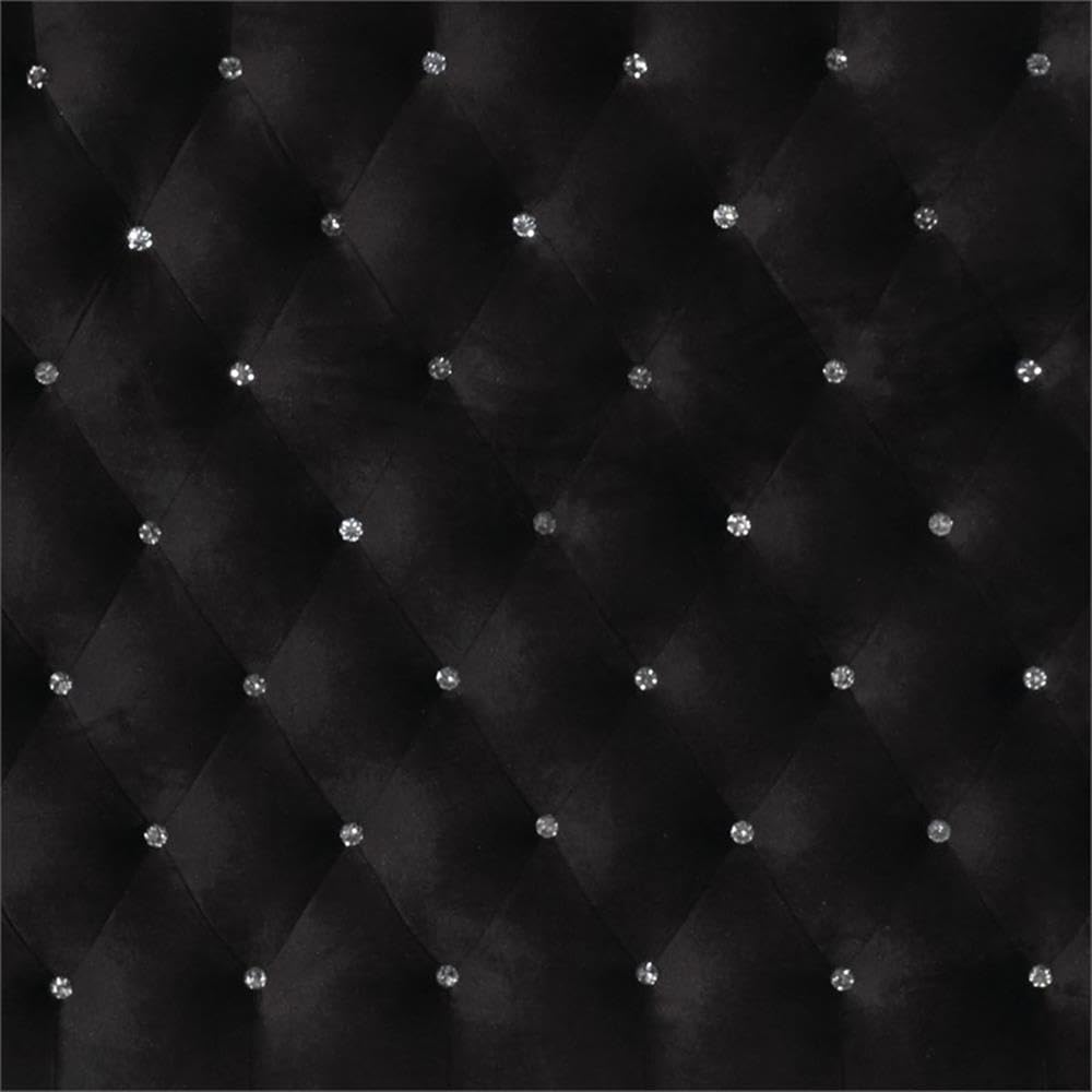 Furniture of America Serena Fabric Platform Queen Tufted Bed in Black - Modern Upholstered Bed Frame for Master Bedroom & Guest Room