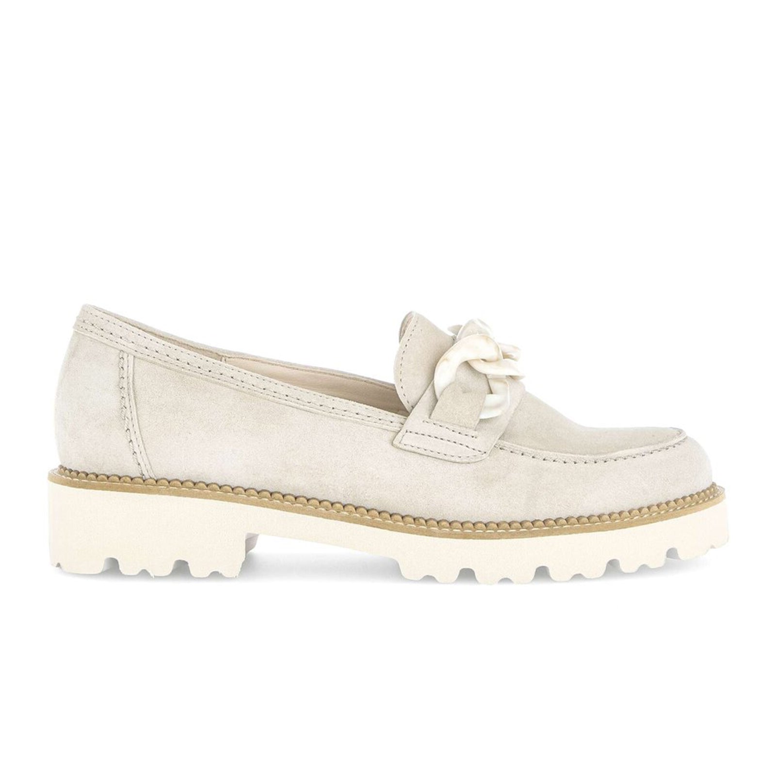 Gabor 25240 Women's 12 Chain Loafer in Natural - Comfortable Slip-On Shoes for Work, Office & Casual Wear