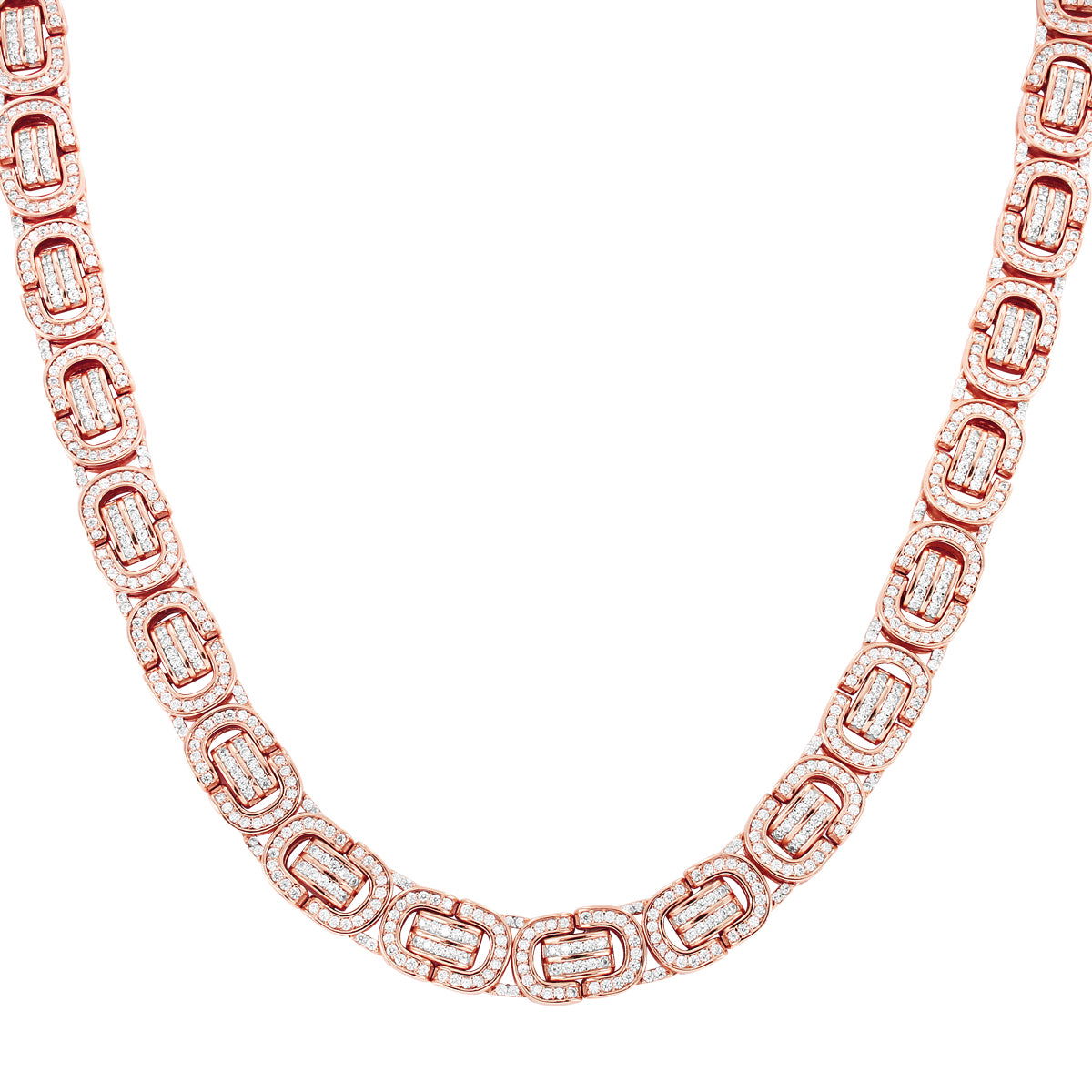 Bling Byzantine Link Rose Gold Finish 20