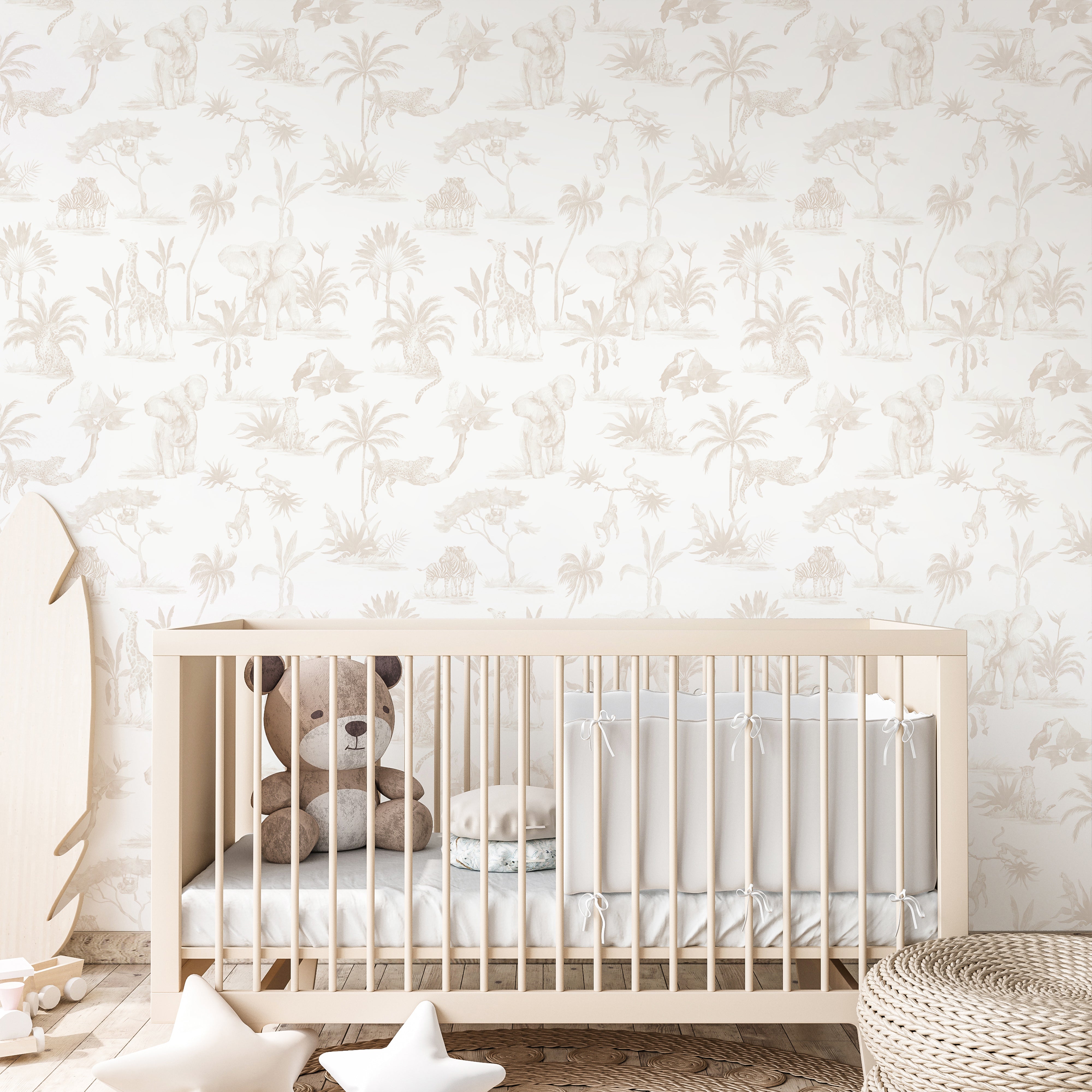 Beige Animal Print Wallpaper CC339 - Self-Adhesive Removable Peel and Stick Wallpaper for Bedroom, Living Room, and Office Decor