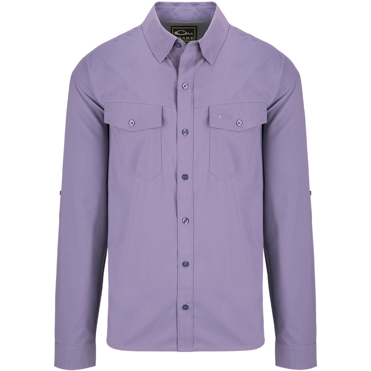 Men's Travel Solid Dobby Button Down Long Sleeve Shirt - Casual Office Wear & Business Travel Essential