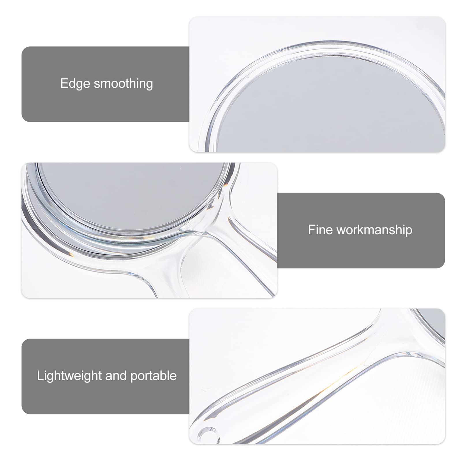 OSALADI Large Handheld Mirror with Handle - 2 Pack White Vanity Mirror for Makeup, Barber & Cosmetics | Portable Travel Mirror for Home, Salon & On-the-Go Use