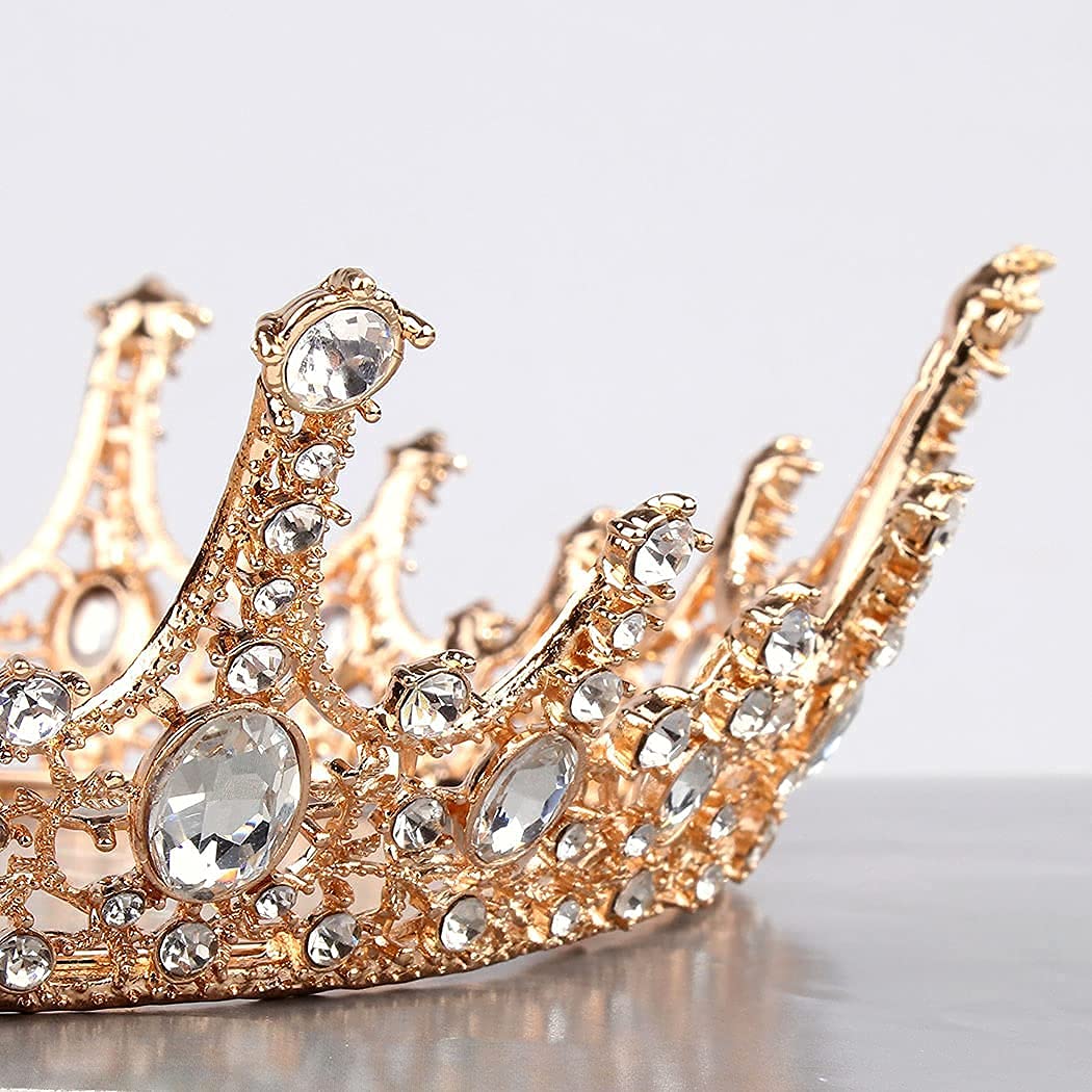 Gold Queen Crown & Tiara Set for Women & Girls - Elegant Hair Accessories for Birthday, Wedding, Prom, Bridal Party, Pageant, Photography, Halloween & Christmas (Perfect for Princess Costumes & Special Occasions)